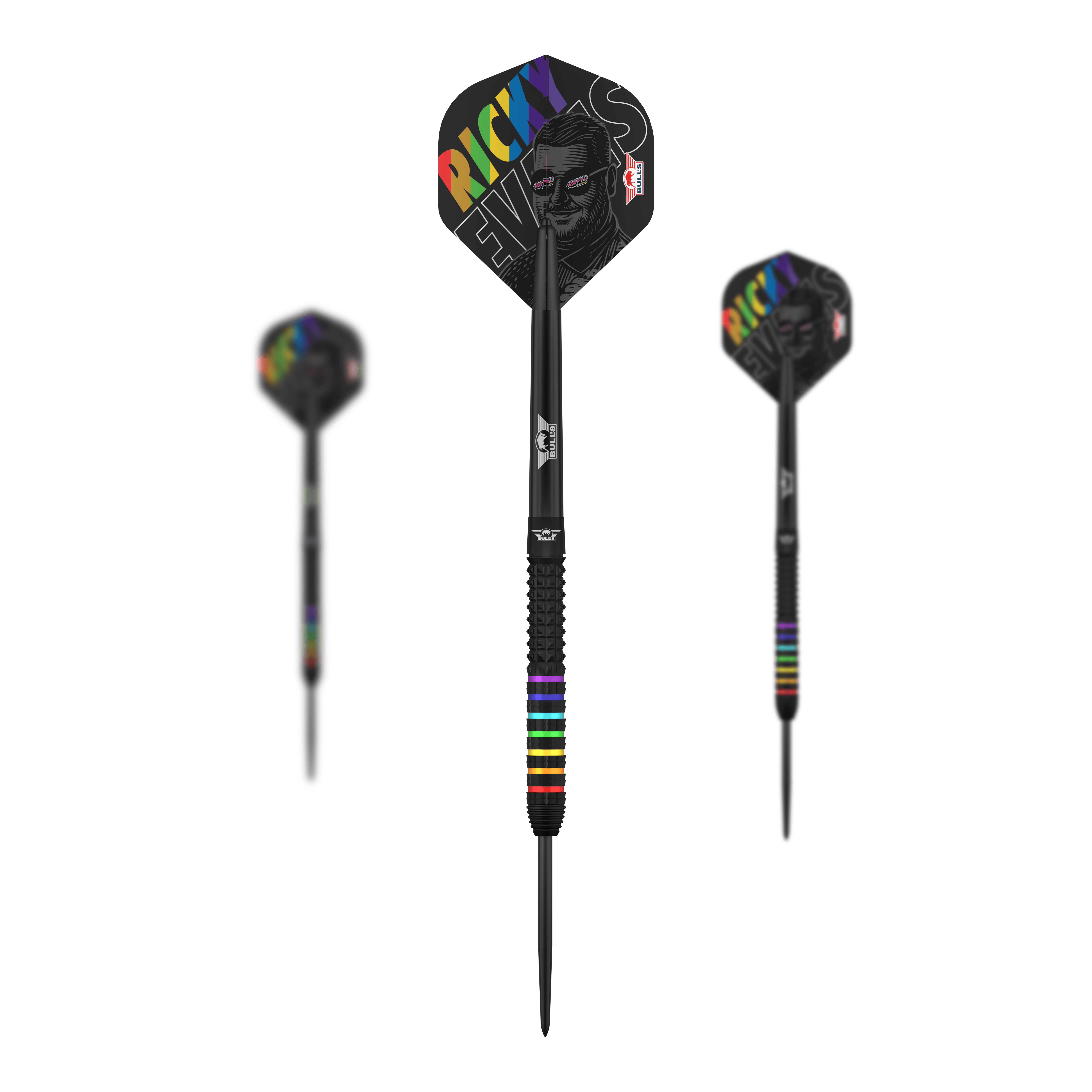 Bulls NL Ricky Evans Rapid 95 steel darts Hier sieht man das Set Bulls NL Ricky Evans Rapid 95 Steeldarts mit 23g. Mehrere Darts sind als Set zusammen abgebildet.