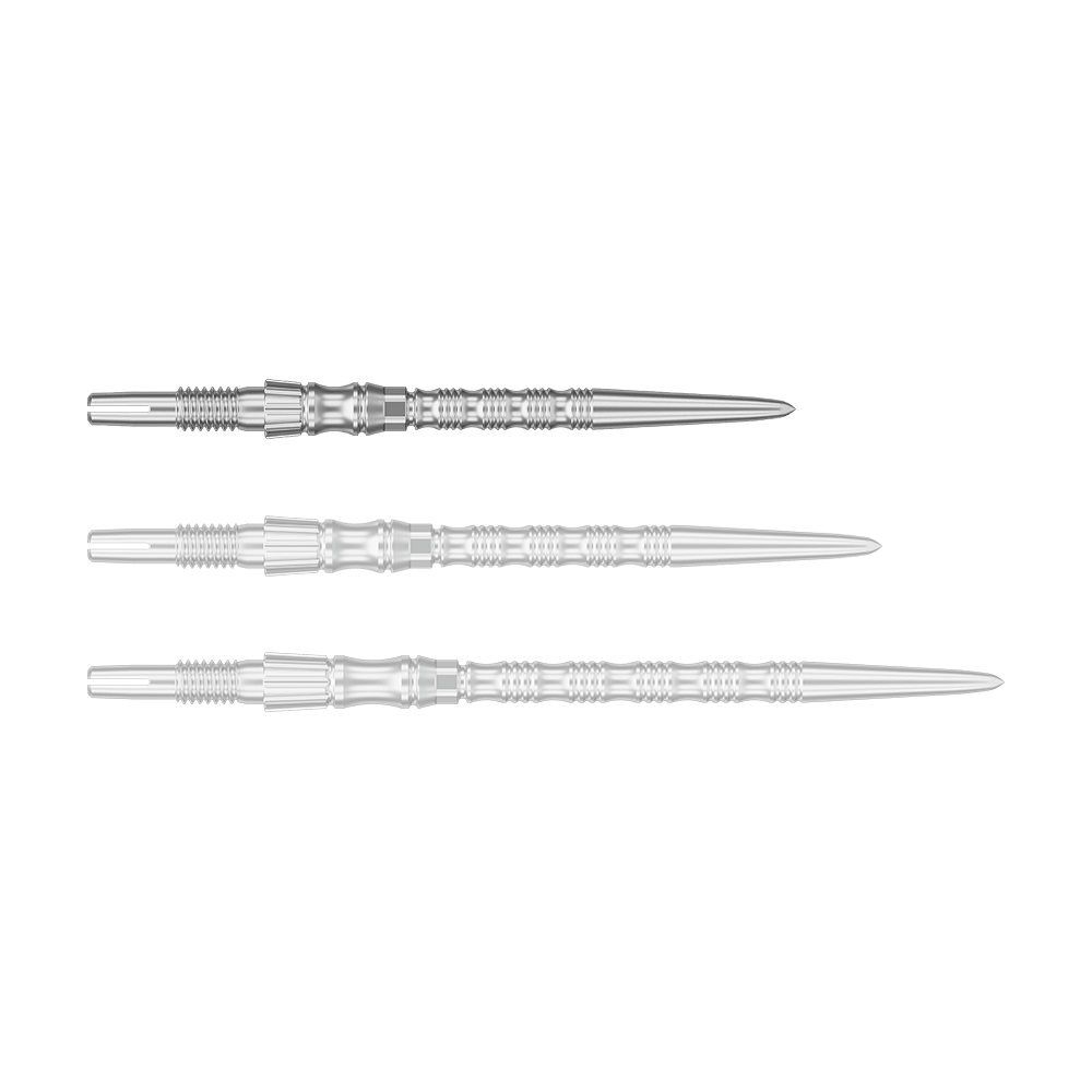 Target Signature Swiss Point TRB steel dart tips - silver Abgebildet ist eine einzelne silberfarbene Dartspitze mit einer Länge von 30 mm. Das Produkt scheint aus der Serie 'Target SwissPoint Signature TRB' zu stammen.