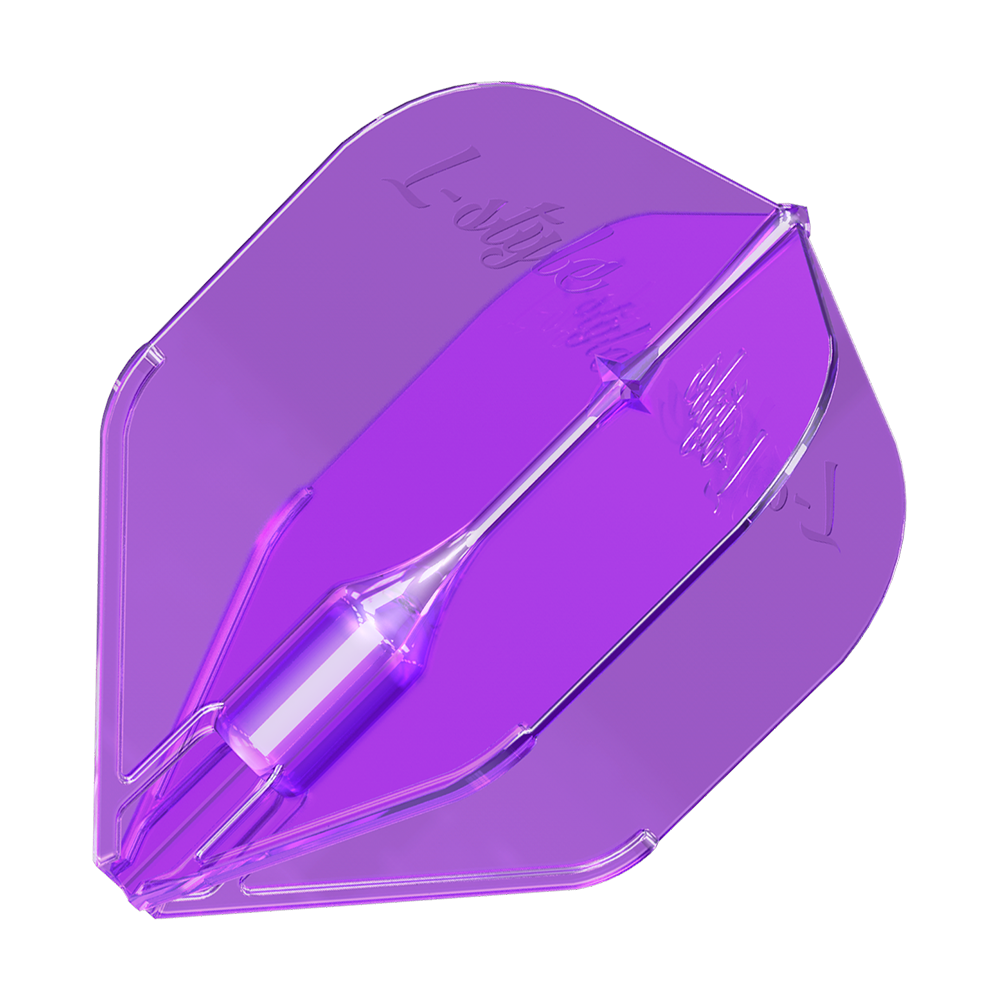 L-Style Fantom L3EZ Flights Purple Das Bild zeigt ein lilafarbenes Dartflugblatt des Modells "L-Style Fantom L3EZ". Das Flight hat eine glatte, glänzende Oberfläche und eine moderne, aerodynamische Form.