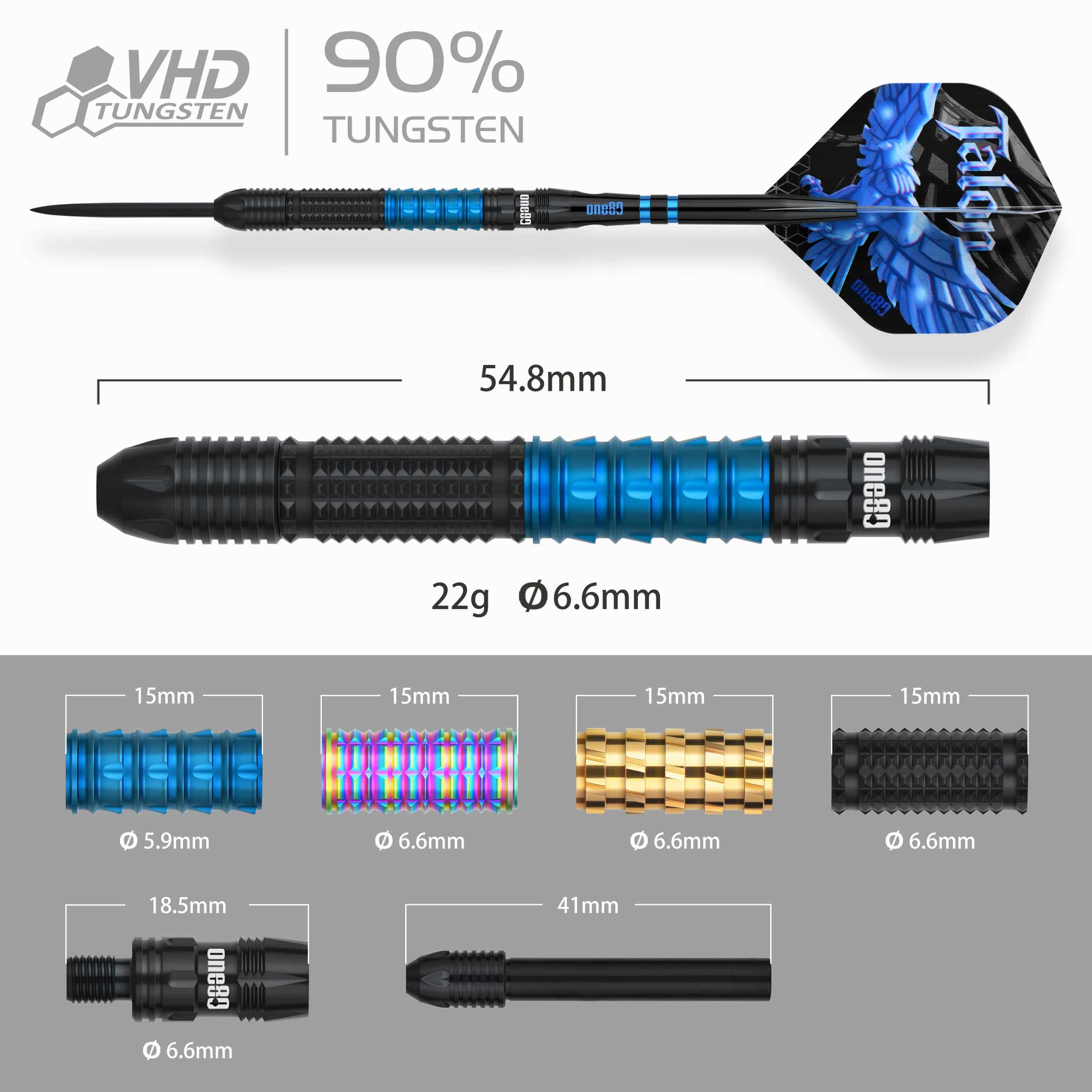 One80 Talon T1 steel darts Gezeigt werden die One80 Talon Steeldarts. Sie sind ideal für Dartspieler, die Wert auf Genauigkeit legen.