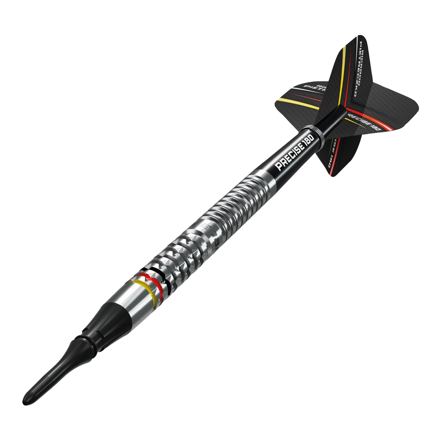 Precise 180 Ricardo Pietreczko GEN1 soft darts Das Bild zeigt die Precise 180 Ricardo Pietreczko GEN1 Softdarts. Diese Darts sind speziell für Softdart-Liebhaber entwickelt.