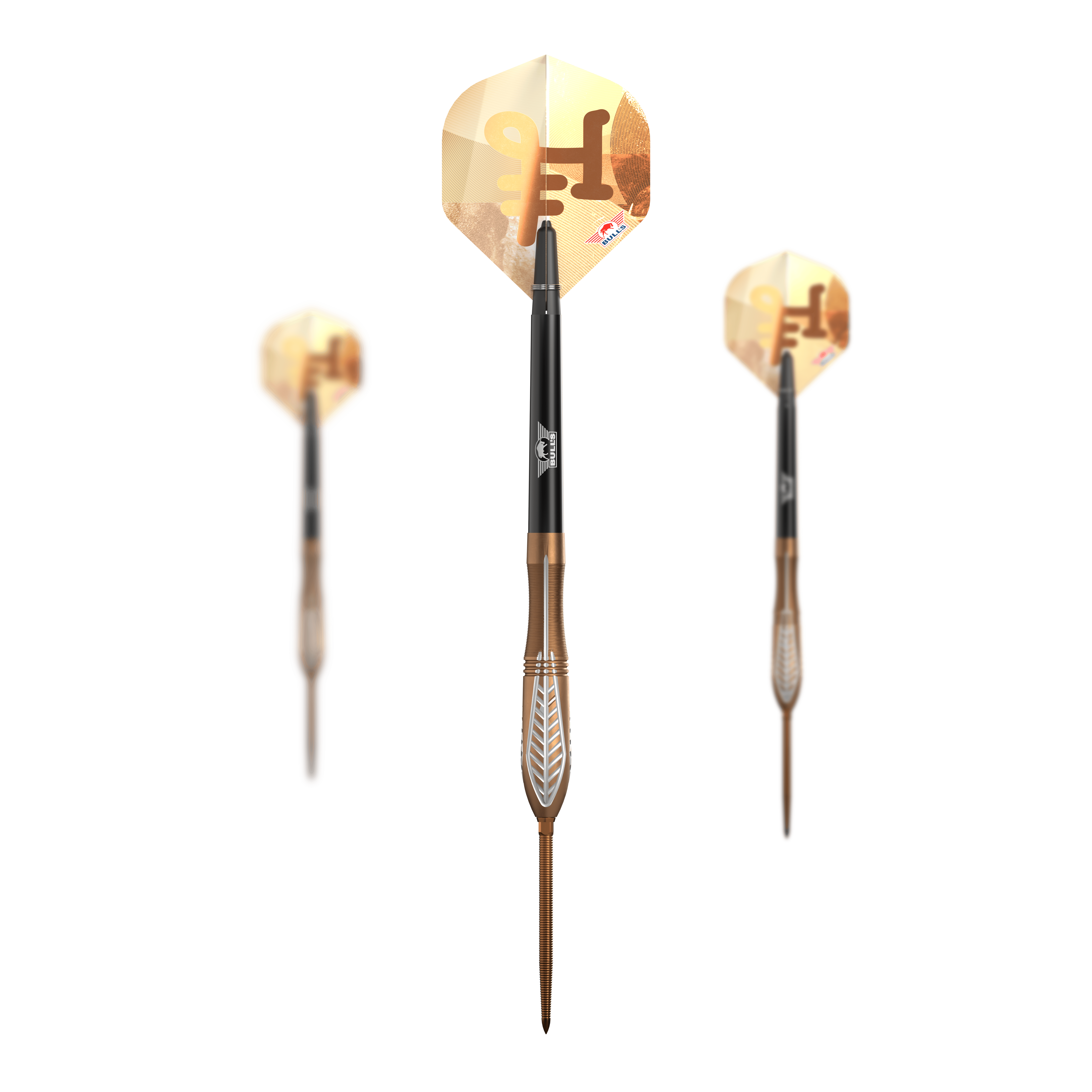 Bulls NL Bronzo Nova Convertible Point Steel Darts Abgebildet ist das Set Bulls NL Bronzo Nova Convertible Point Steeldarts. Mehrere Darts sind enthalten.