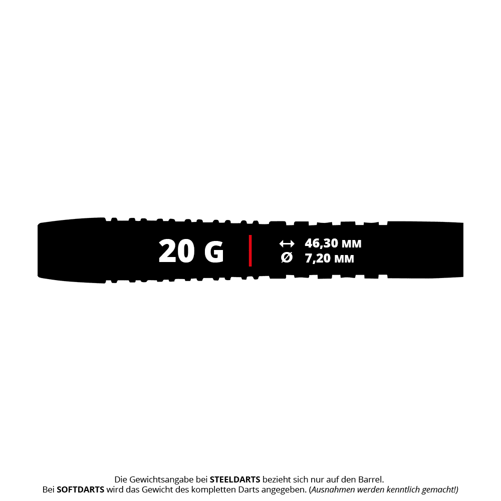 Unicorn Wraith Gary Anderson Phase 6 Soft Darts - 20g Das Bild zeigt die Unicorn Wraith Gary Anderson Phase 6 Softdarts - 20g. Diese Softdarts eignen sich für E-Dartscheiben und gewährleisten ein gutes Spielgefühl.