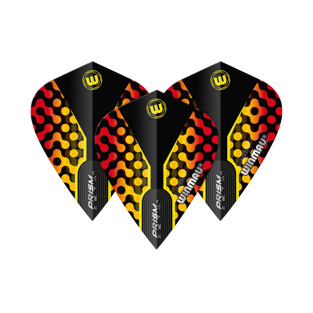 Winmau Zeta Black Yellow Red Kite Flights