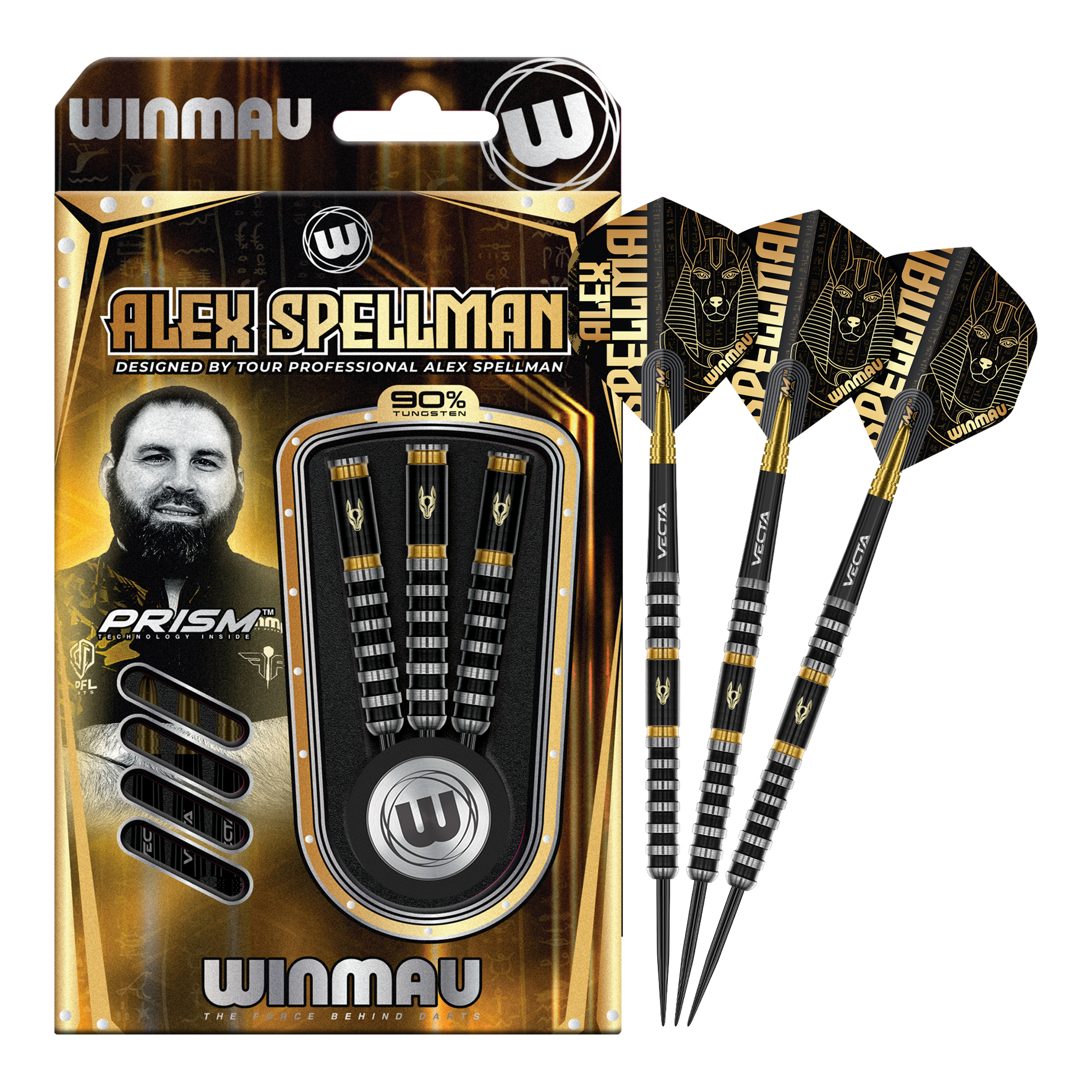 Winmau Alex Spellman Steeldarts werden auf diesem Bild vollständig gezeigt. Das Produkt ist für professionelle und Hobbyspieler geeignet.