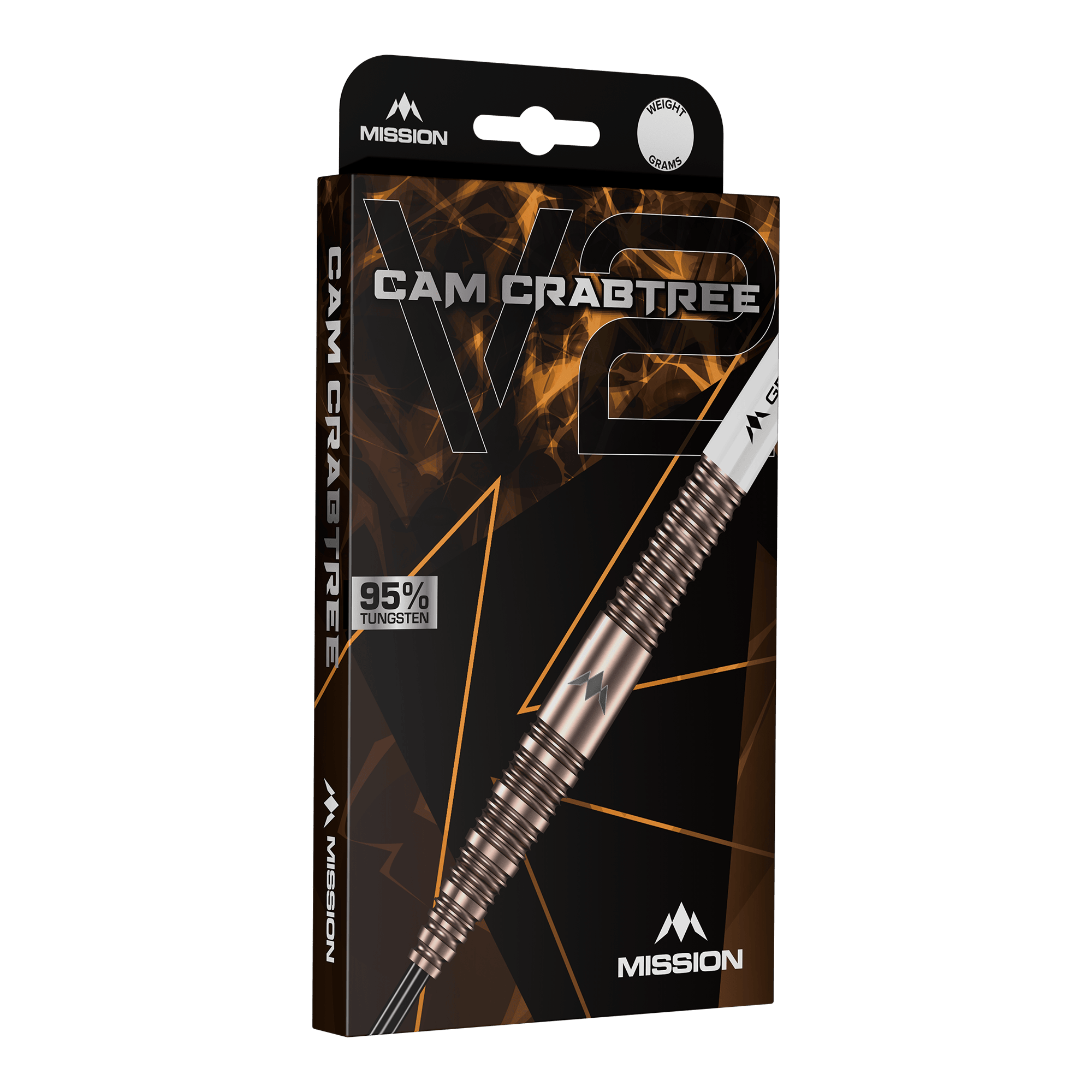 Mission Cam Crabtree V2 95% Tungsten Steel Darts Das Bild zeigt die Mission Cam Crabtree V2 95% Tungsten Steeldarts. Diese Darts zeichnen sich durch ihr professionelles Design und hohe Qualität aus.