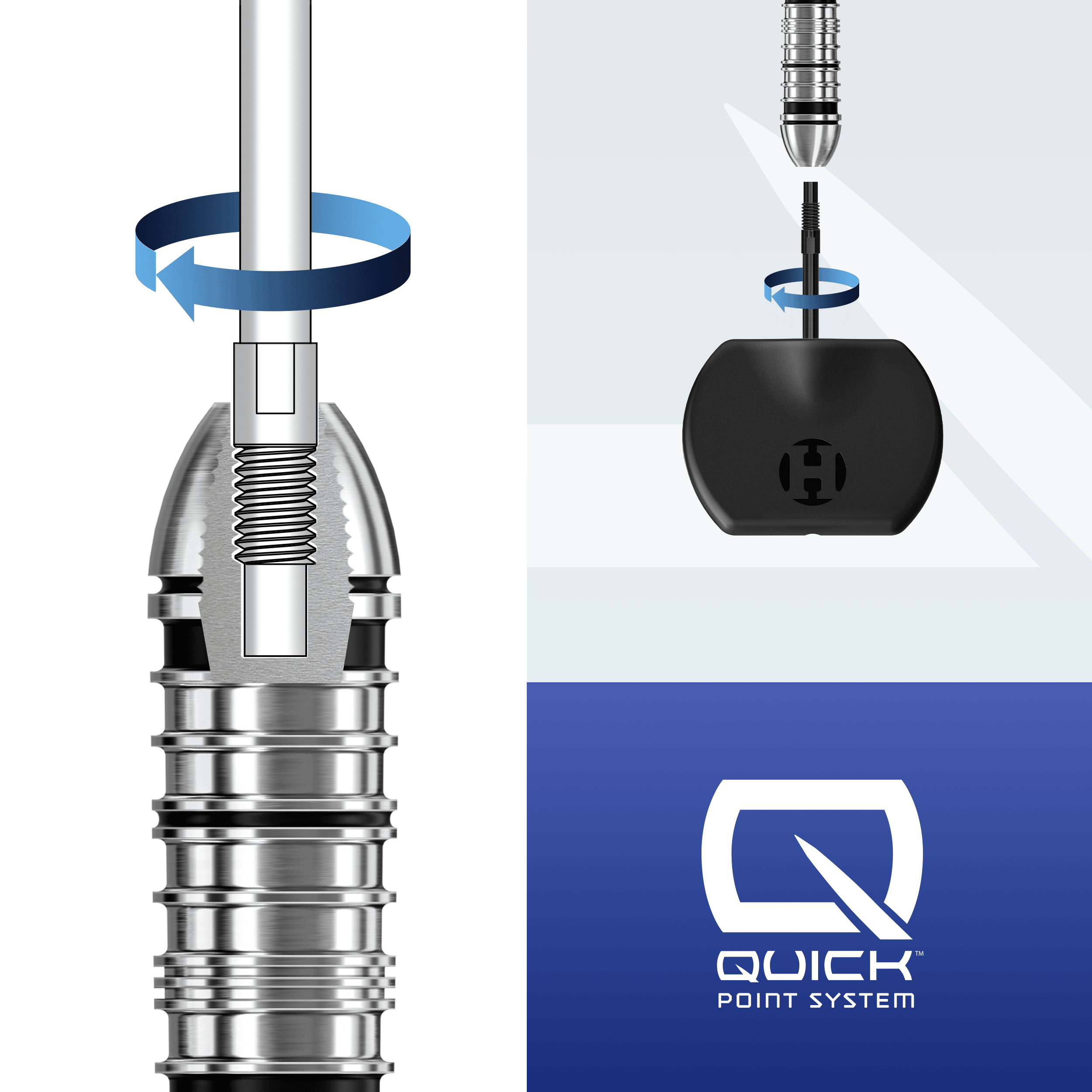 Harrows Quick Point Dart Tips - Black Abgebildet sind die Harrows Quick Point Dartspitzen in Silber. Sie eignen sich für den schnellen Austausch an Darts.