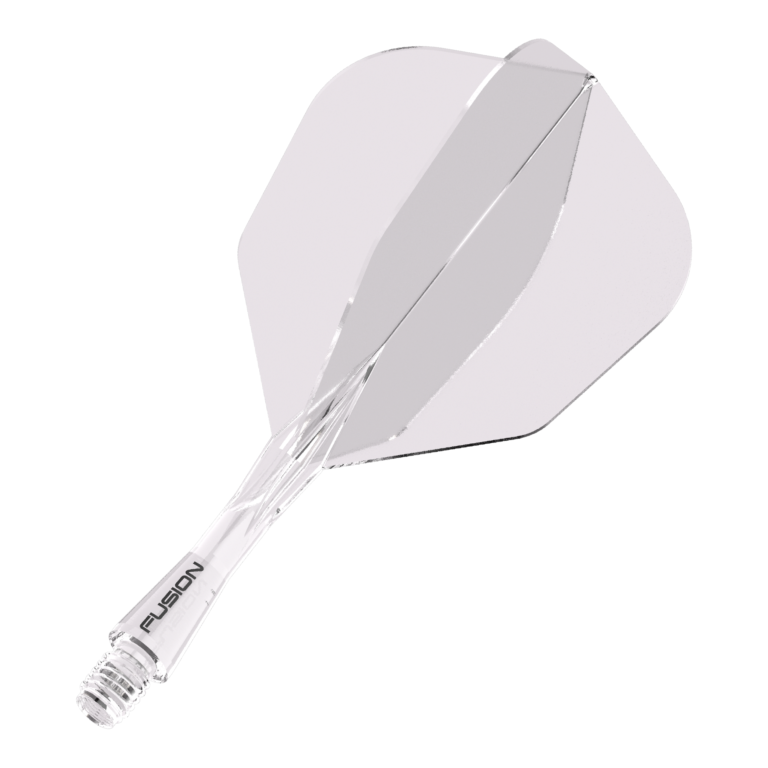 Winmau Fusion Flight Shaft System No6 Clear Das Bild zeigt das Produkt "Winmau Fusion Flight-Shaft-System No6 Clear". Es handelt sich um ein durchsichtiges Flight- und Schaftsystem für Dartpfeile.