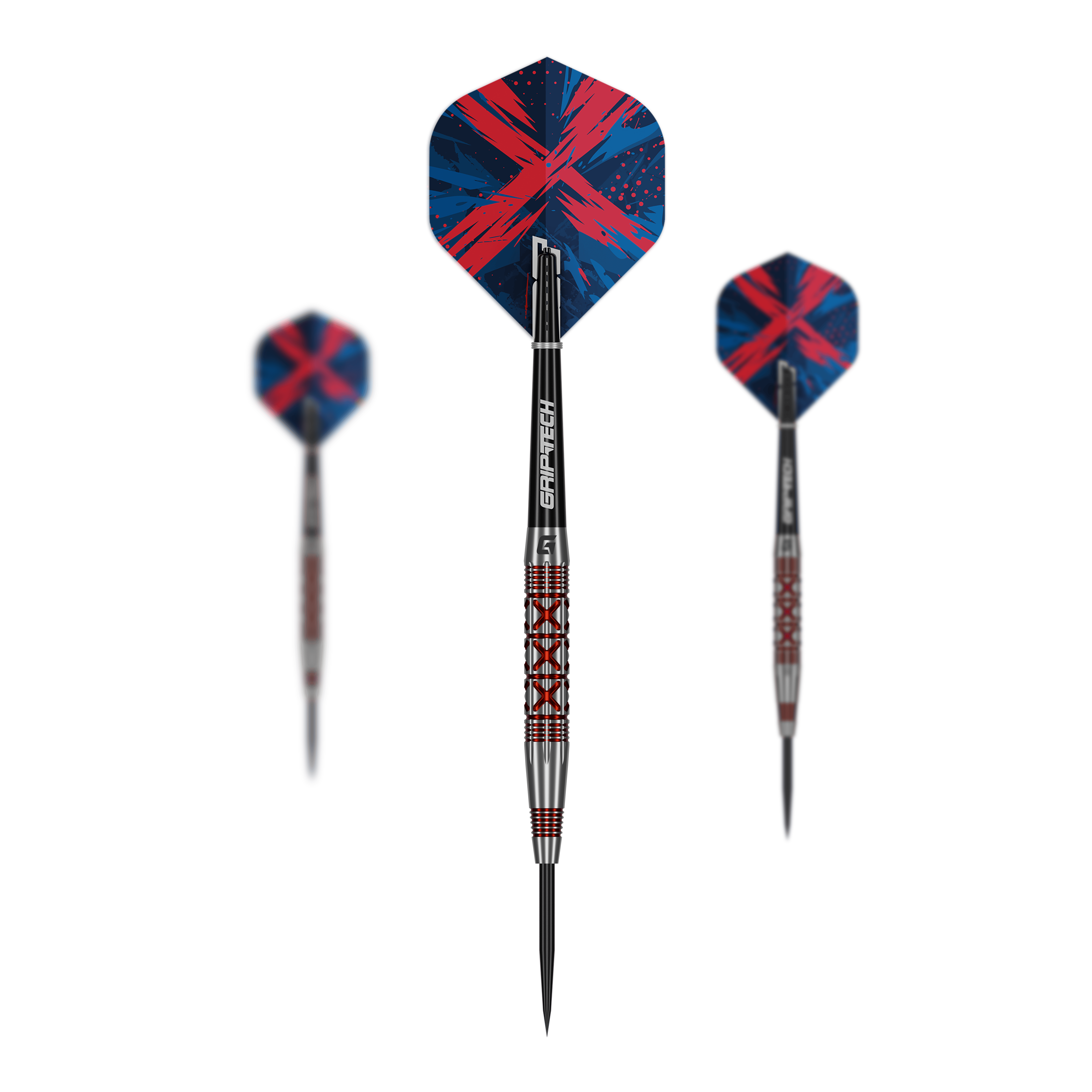 GOAT Strikes Steel Darts Dieses Bild stellt das Set der GOAT Strikes Steeldarts dar. Es zeigt mehrere Darts zusammen als Set.