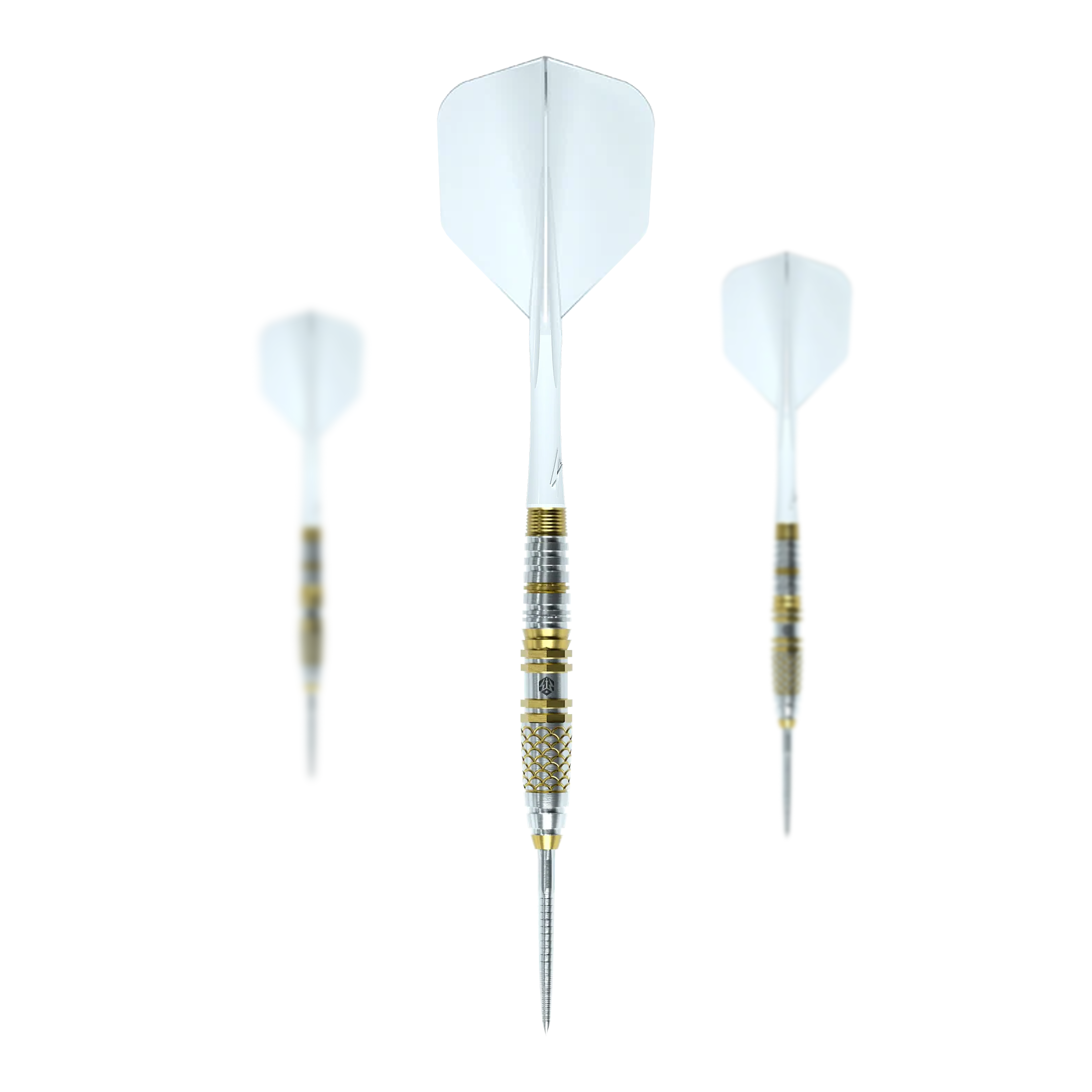Caliburn Players Darts Lee Soon An Gold Spear Steeldarts - 23g Caliburn Players Darts Lee Soon An Gold Spear Steeldarts mit 23 Gramm. Das Bild zeigt ein Set von Steeldarts mit goldenem Design.
