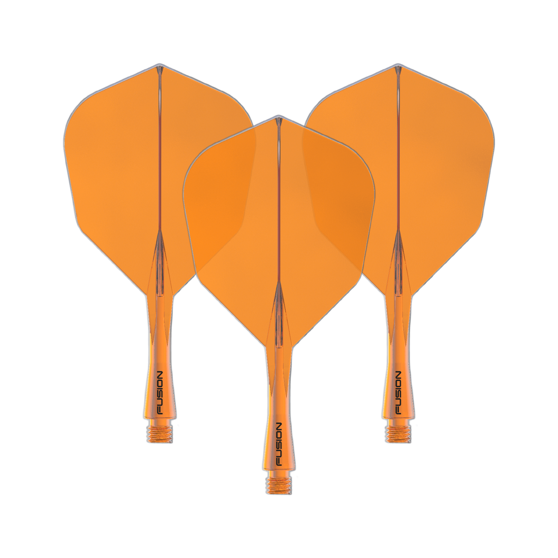 Winmau Fusion Flight Shaft System No6 Neon Orange Dies ist ein Bild eines Winmau Fusion Flight Shaft Systems No6 in Neon Orange, 22 mm. Das Produkt wird als Set dargestellt.