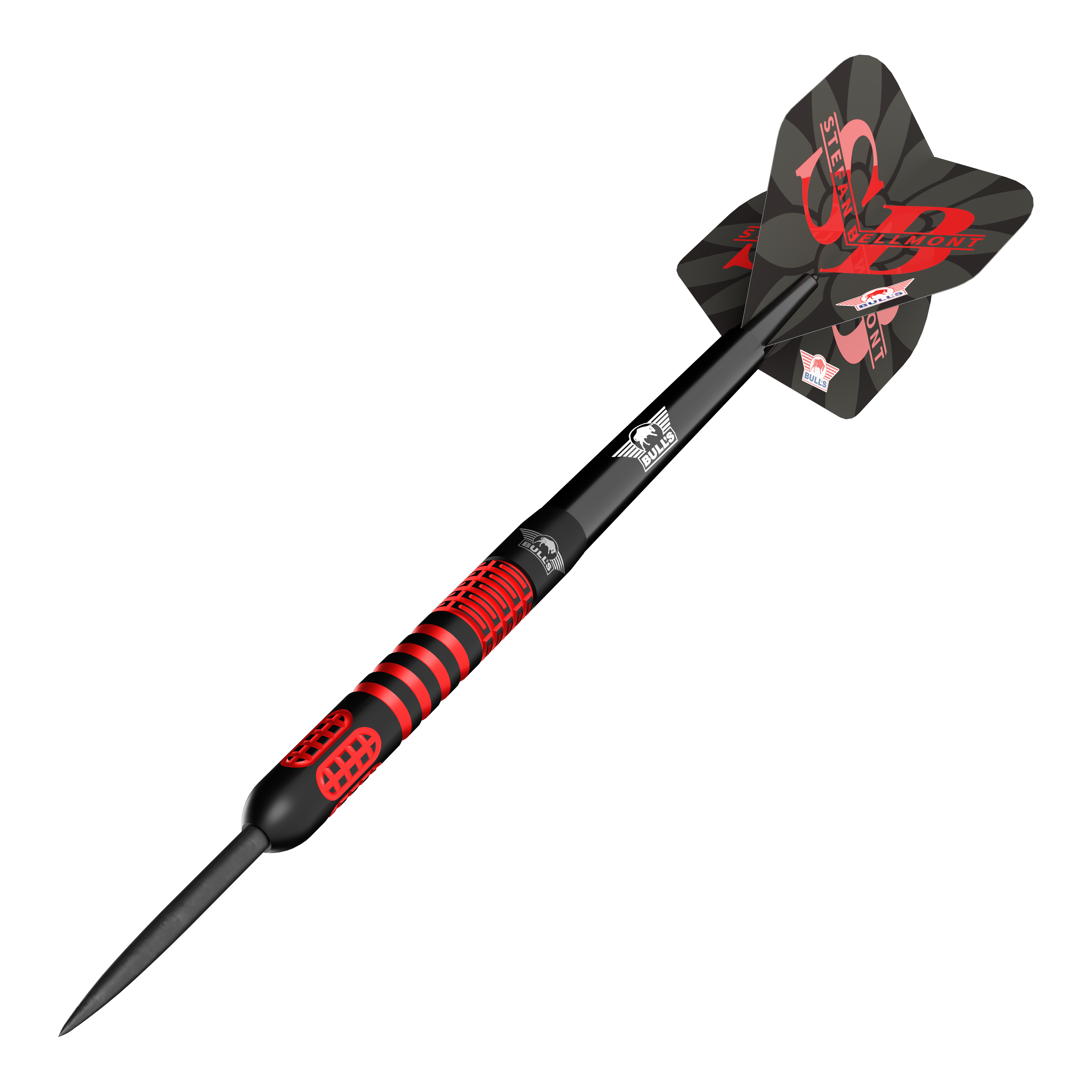 Bulls NL Stefan Bellmont 90 steel darts - 23g Hier sieht man die Bulls NL Stefan Bellmont 90 Steeldarts mit einem Gewicht von 23 Gramm. Sie eignen sich besonders für ambitionierte Steeldartspieler.