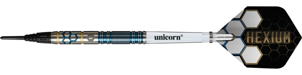 Unicorn Hexium Style 02 Blue & Gold Soft Darts - 21g