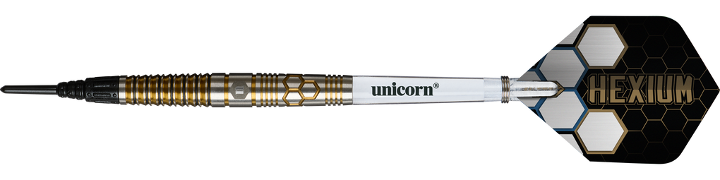 Unicorn Hexium Style 03 Gold &amp; Black Soft Darts - 23g
