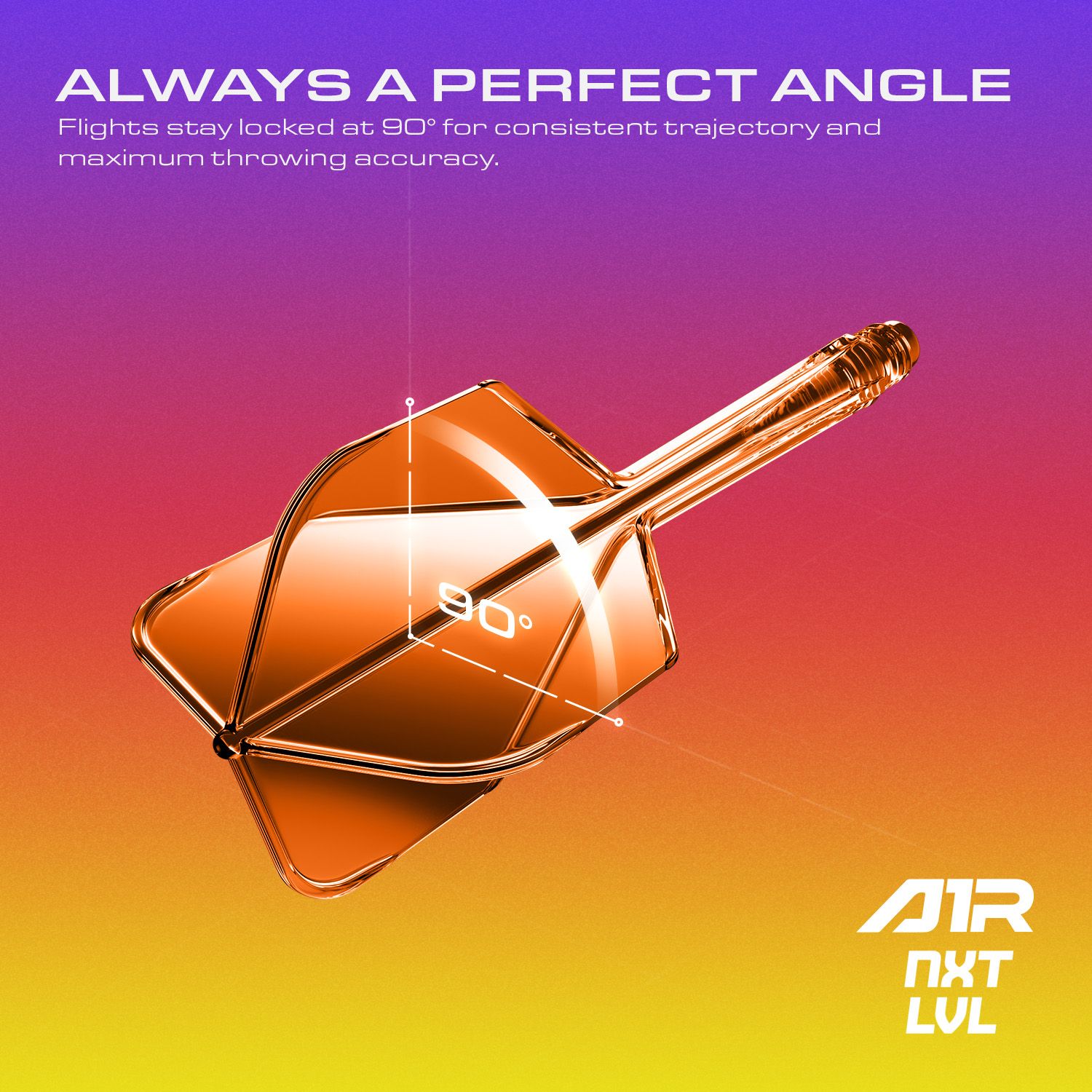 GOAT A1R No6 Flight Shaft System - Neon Orange Auf dem Foto ist das GOAT A1R No6 Flight-Shaft-System in leuchtendem Neon Orange zu sehen. Das Produkt bietet eine hochwertige Ergänzung für Dartpfeile.