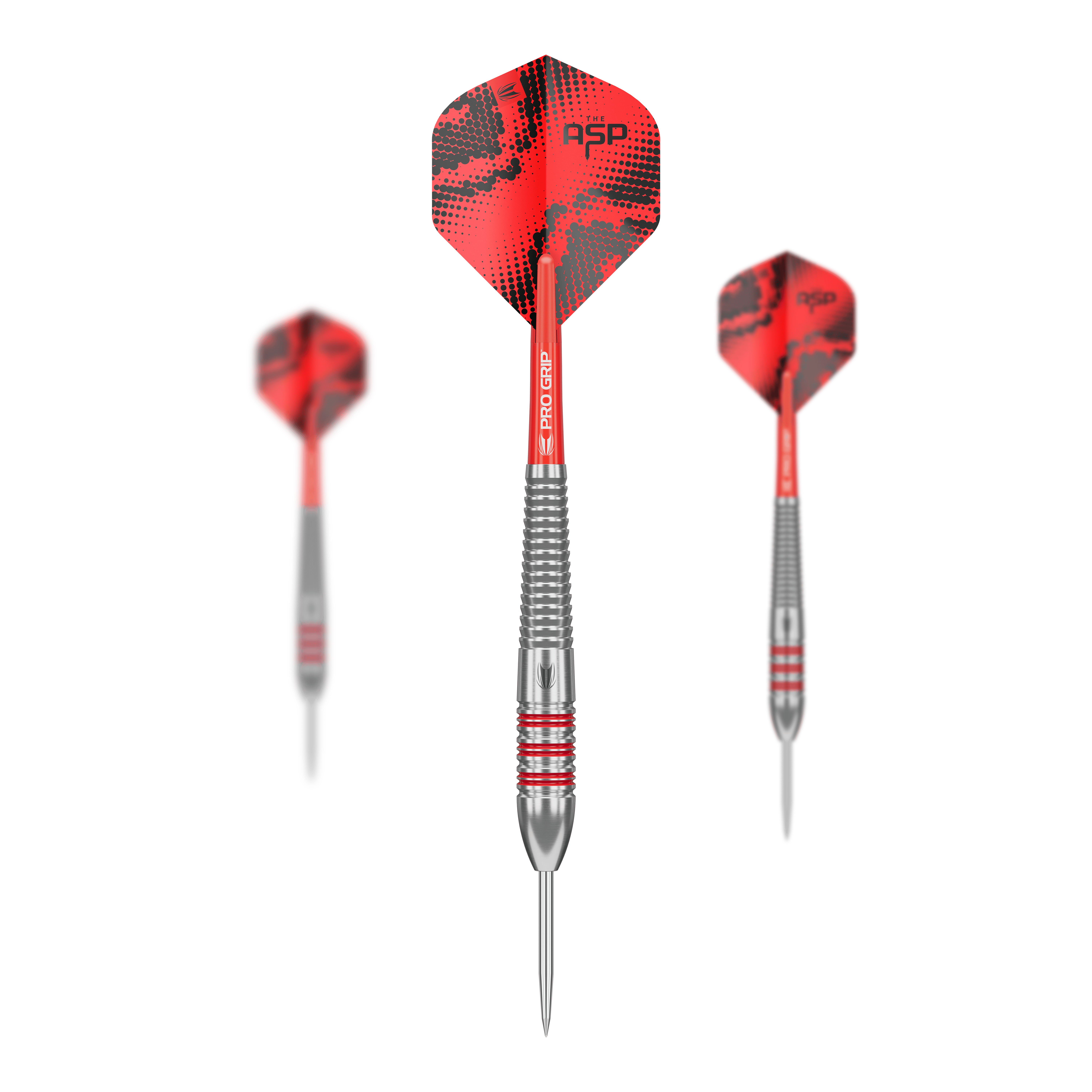 Dieses Bild zeigt das Set der Target Nathan Aspinall Brass Steeldarts - 22g. Das Set eignet sich perfekt für Einsteiger und Fortgeschrittene.