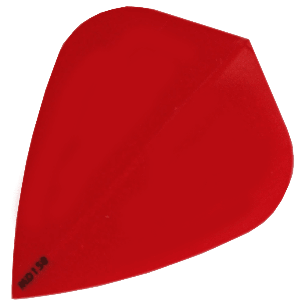 Das Bild zeigt das Produkt „McDart MD150 - Kite Flight“. Es handelt sich um ein rotes Dart-Flight in Kite-Form mit der Aufschrift „MD150“ in einer Ecke.