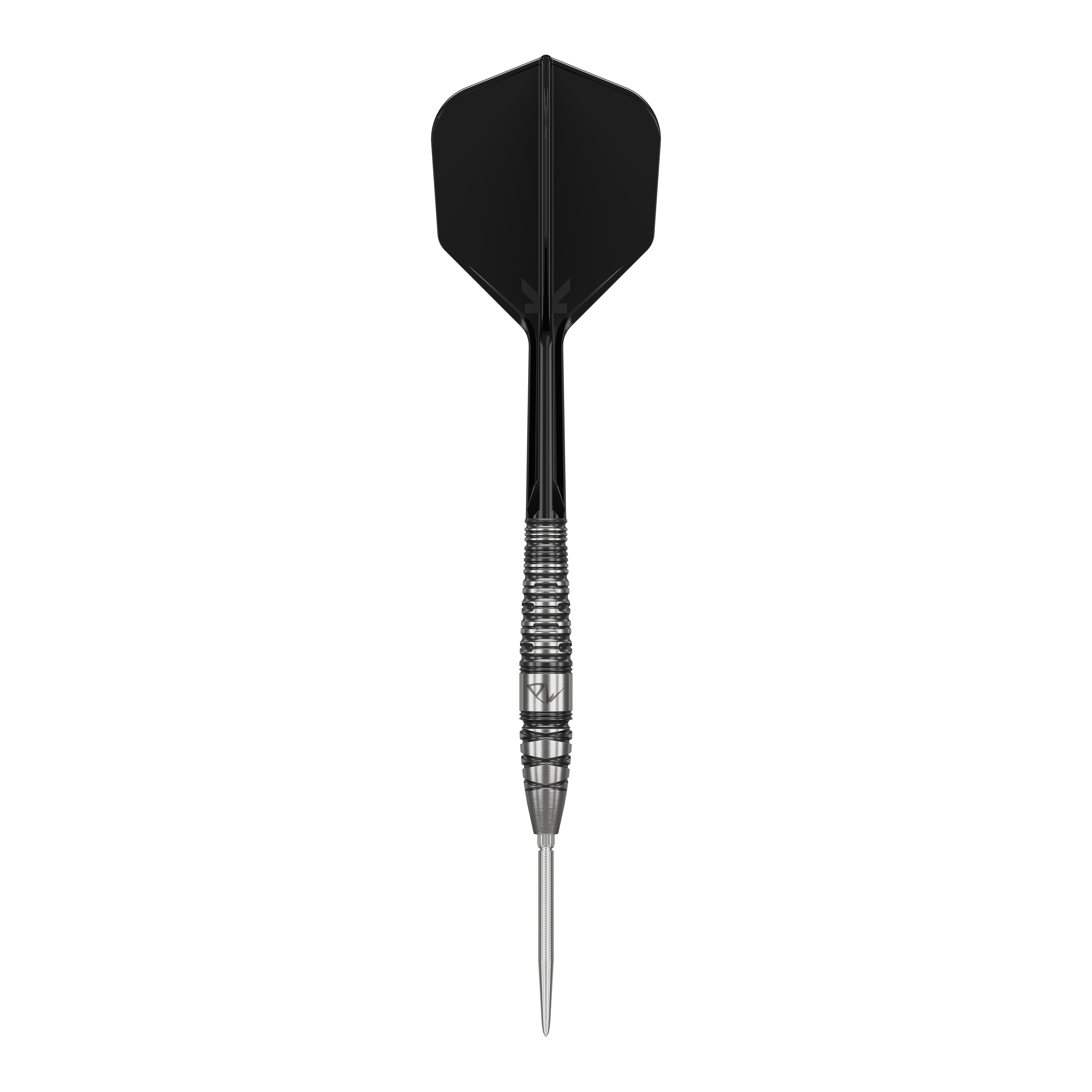Target Japan Black Marque PW 2 SP steel darts Das Bild zeigt einen Target Japan Black Marque PW 2 SP Steeldart. Der Dartpfeil hat eine silberne Spitze und ein schwarzes Flight.