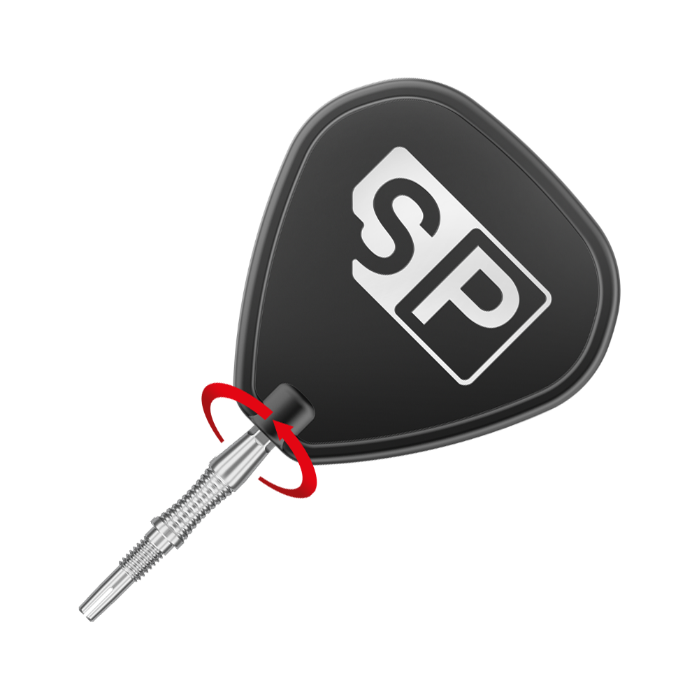 Target Swiss Point Dartspitzen Signature RST - Silber ist auf dem Bild zu sehen. Es handelt sich um silberne Dartspitzen für Swiss Point-Systeme.