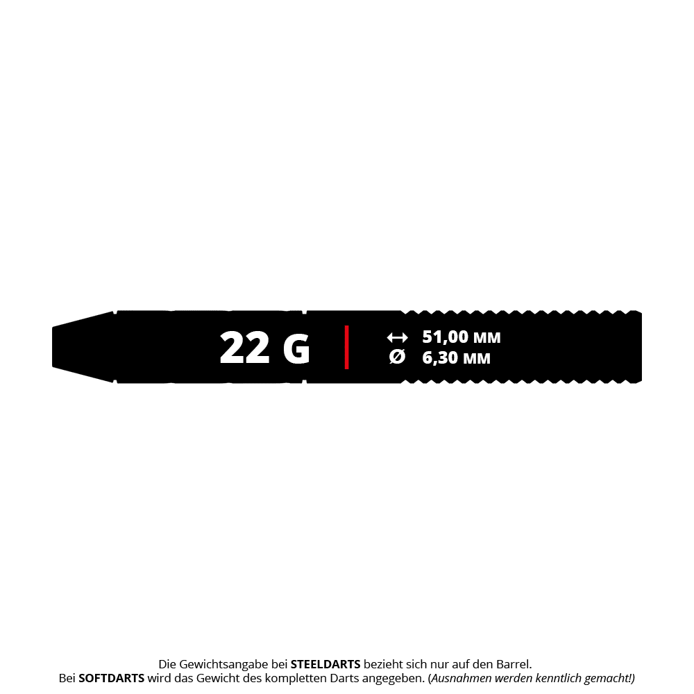 Bulls Challenger Arno Merk steel darts - 22g Abgebildet ist das Produkt Bulls Challenger Arno Merk Steeldarts mit einem Gewicht von 22g. Dieses Steeldart-Set eignet sich für Dartspieler jeder Erfahrungsstufe.