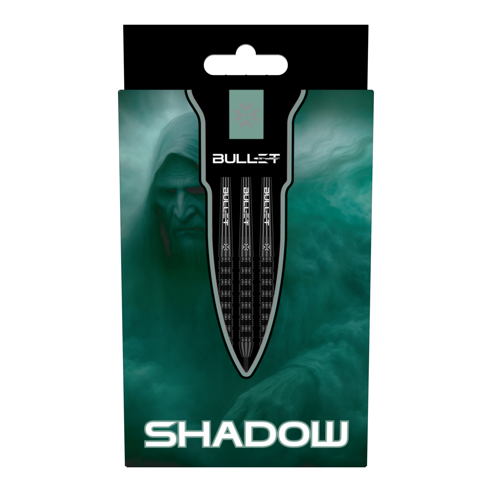 Auf dem Bild sieht man Bullet Shadow Steeldarts. Diese Steeldarts sind professionell gestaltet und eignen sich für das Steeldartspiel.