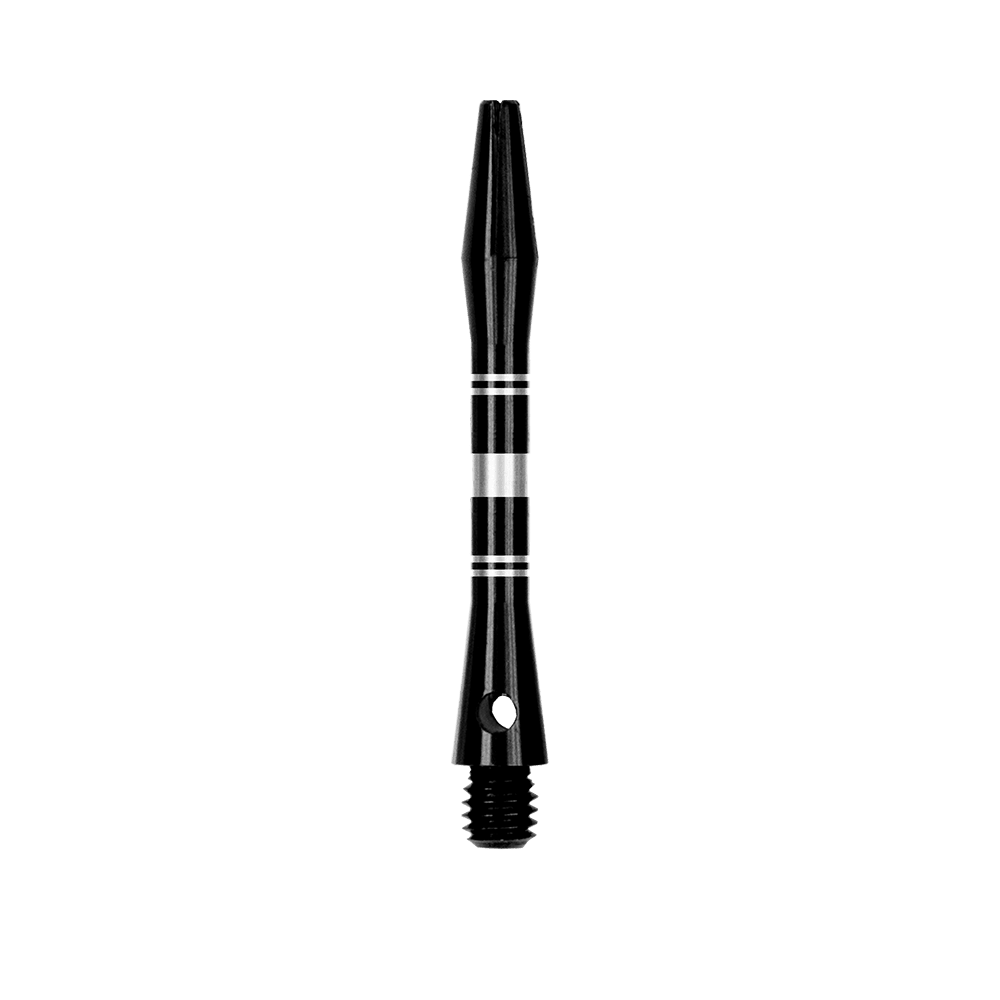 Ringed Aluminum Shafts - Black Silver Das Bild zeigt Aluminium Shafts in Schwarz und Silber. Das Produkt ist in Nahaufnahme abgebildet.