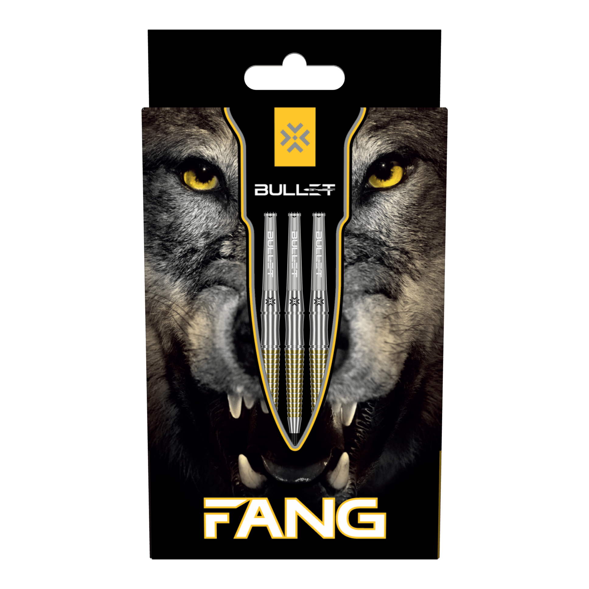 Bullet Fang steel darts Das Bild zeigt die Bullet Fang Steeldarts. Die Steeldarts sind detailliert abgebildet.