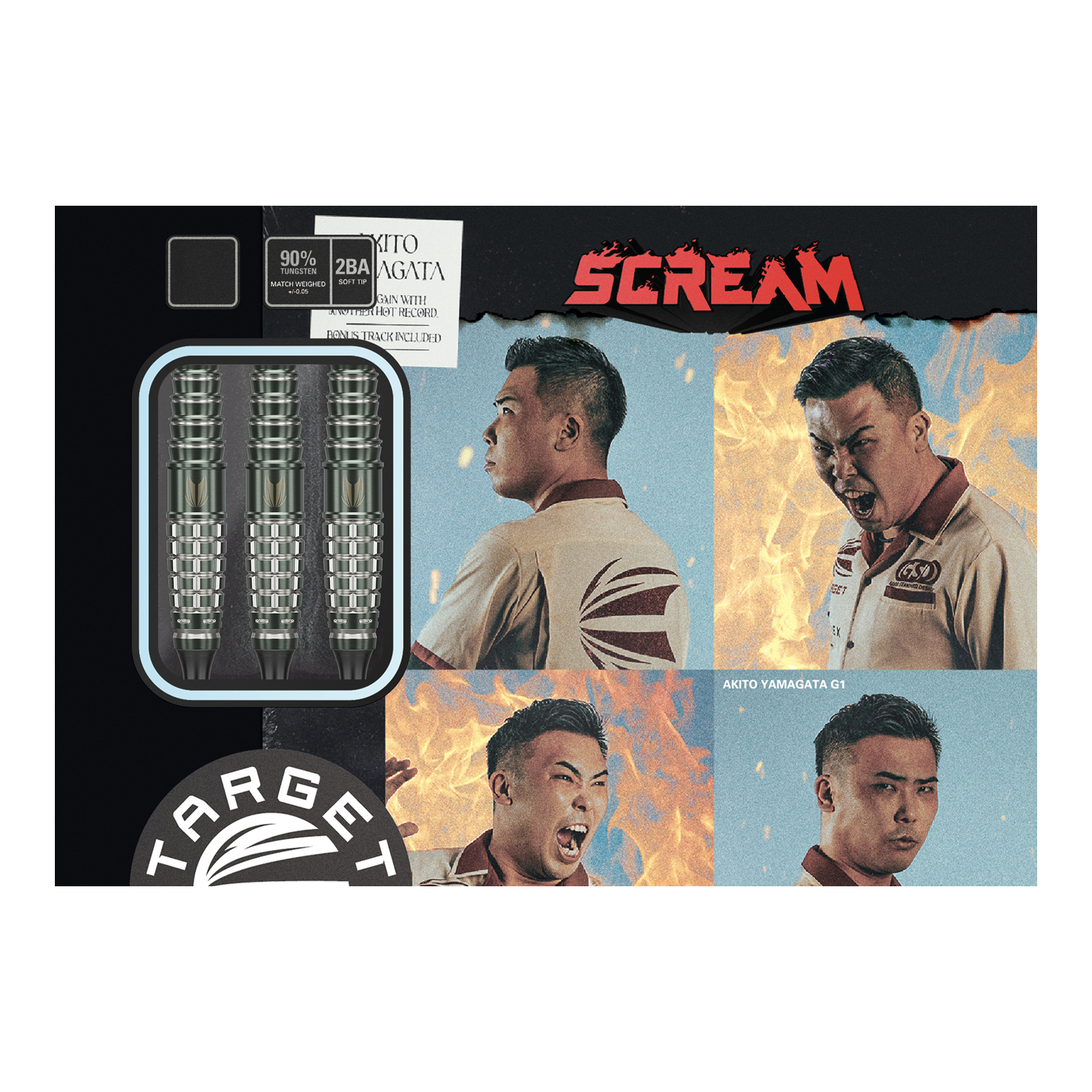 Target Japan Akito Yamagata Scream GEN1 Soft Darts - 19g