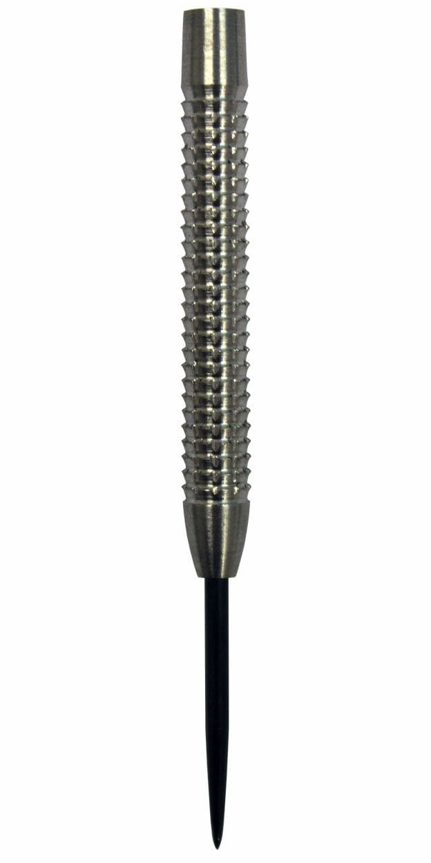 mcggst1 Dies ist ein Giga Grip Steel Barrels 1 Dartpfeil. Er hat einen geriffelten Stahlkörper und eine schwarze Spitze.
