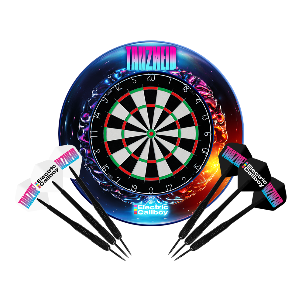 Electric Callboy Tanzneid Steel Dartboard and Surround Bundle Electric Callboy Tanzneid Steel Dartboard and Surround Bundle