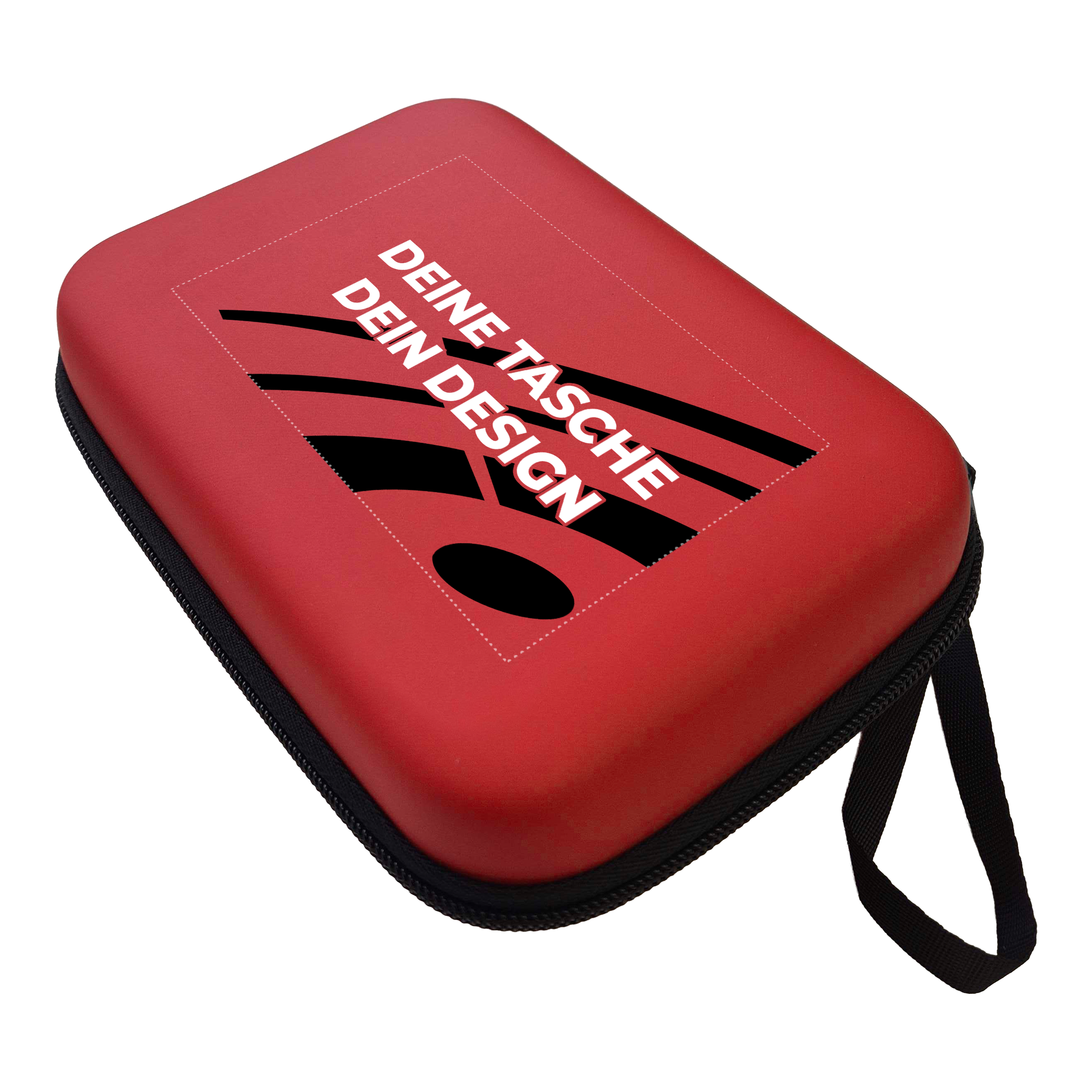 System-4 dart case with your design Das Foto zeigt ein Dartcase System 4 in Rot. Das Etui schützt und organisiert Dartpfeile und Zubehör.
