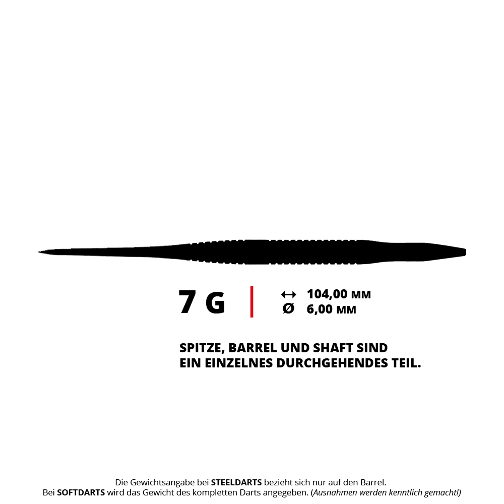 Caliburn TTD Complete Titanium T3 Black Steeldarts - 7g Abgebildet sind die Caliburn TTD Complete Titanium T3 Black Steeldarts - 7g. Die Steeldarts sind schwarz, bestehen aus Titan und wiegen 7 Gramm.