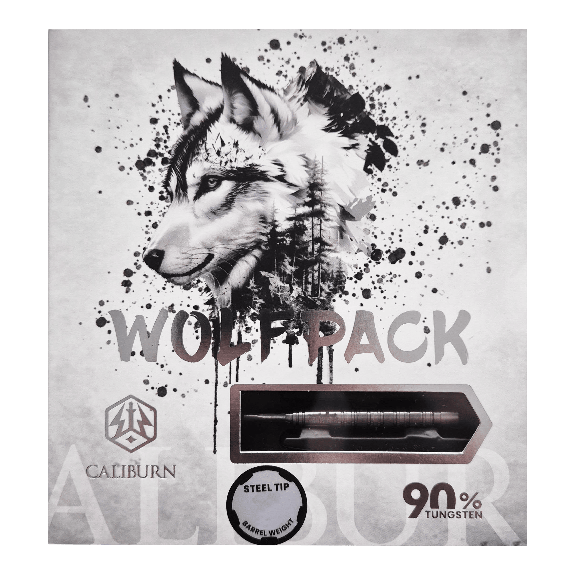 Caliburn Wolfpack W7 steel darts - 21g Abgebildet ist das Produkt Caliburn Wolfpack W7 Steeldarts - 21g. Dieses Set besteht aus hochwertigen Steeldarts mit 21 Gramm Gewicht.