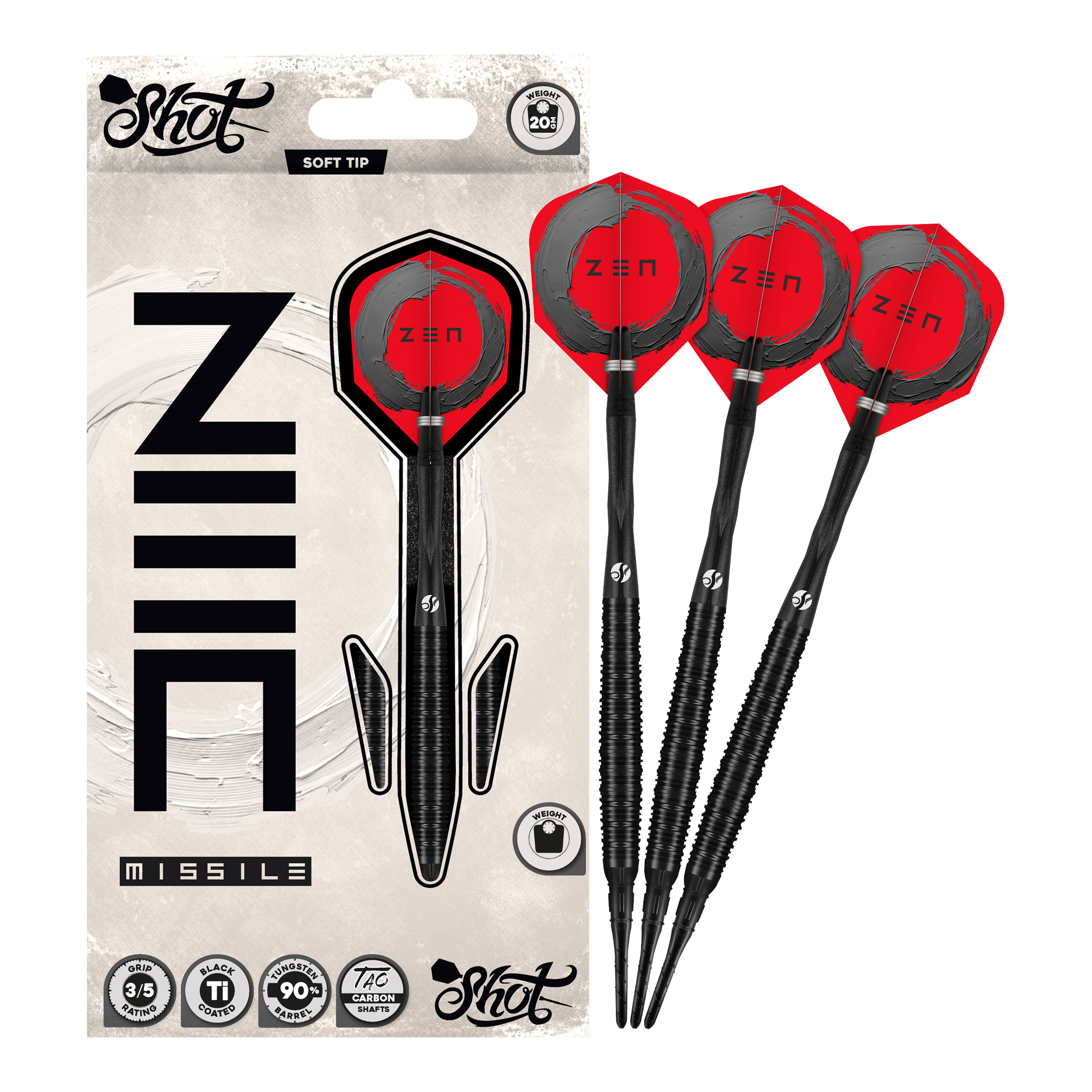 Shot ZEN Missile Soft Darts - 20g Shot ZEN Missile Soft Darts - 20g