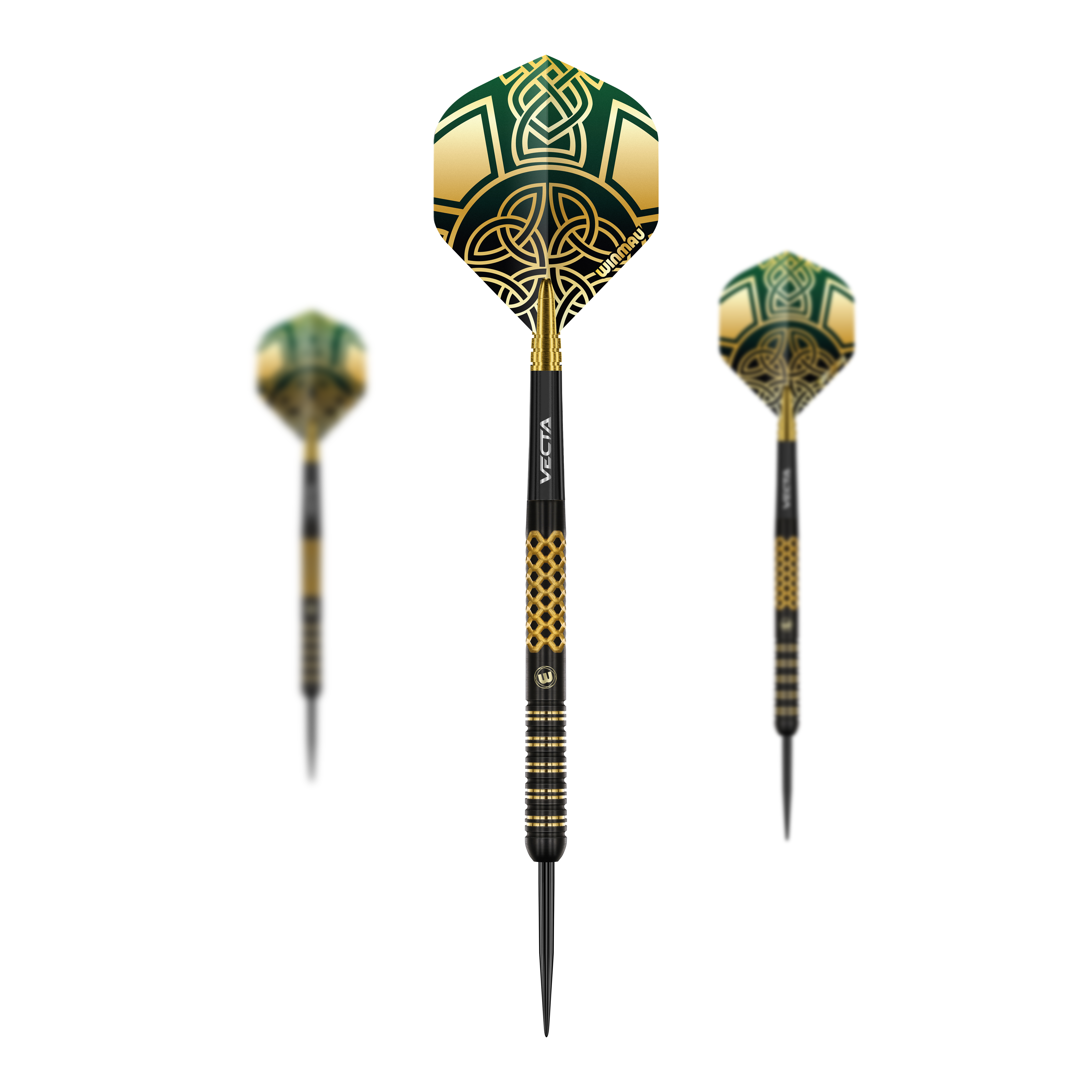 Das Bild zeigt die Winmau Brendan Dolan Signature Series Steeldarts. Es handelt sich um ein Set hochwertiger Steeldarts für Präzisionswurf.