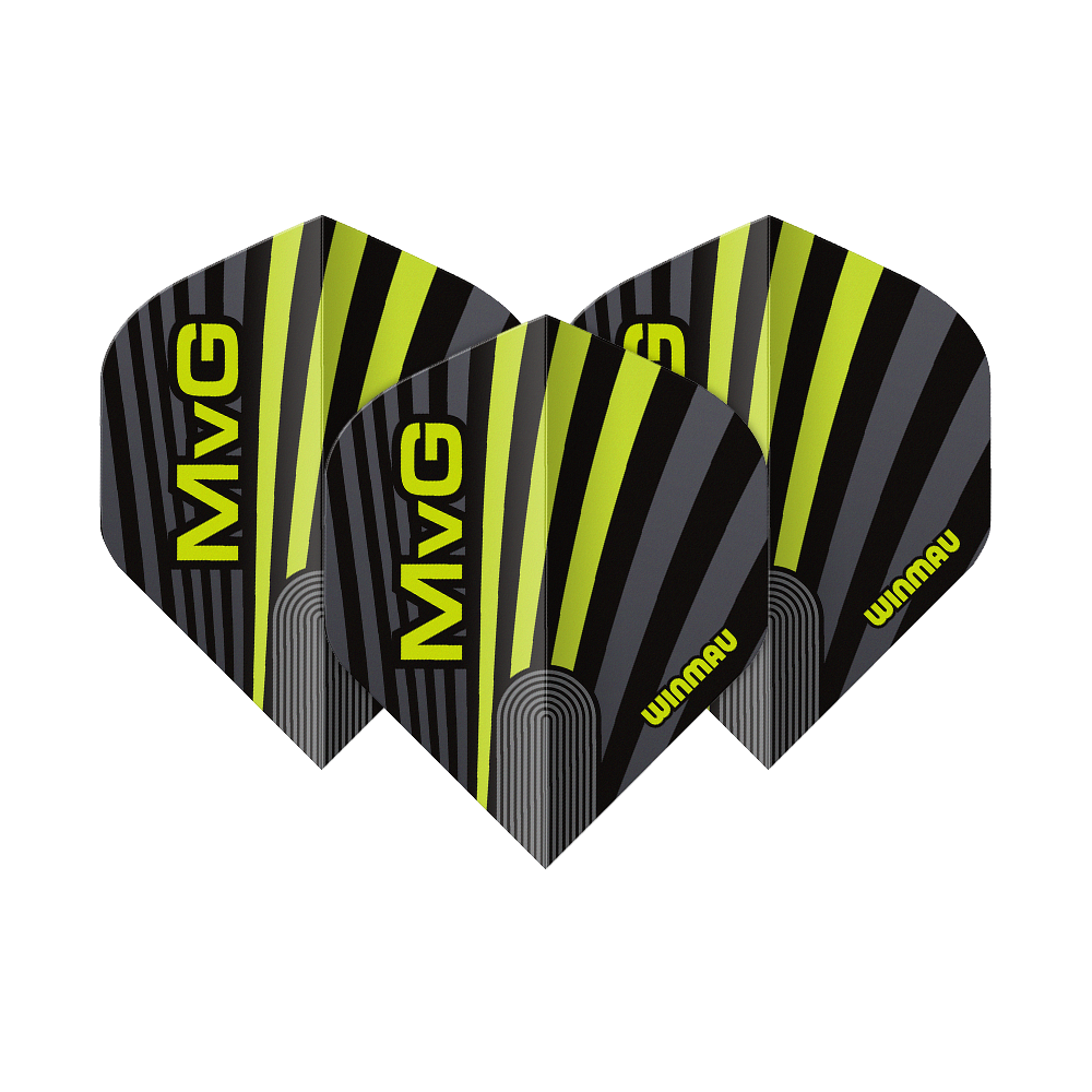 Winmau Prism Delta MvG Gray Green No2 Standard Flights Dieses Bild zeigt Winmau Prism Delta MvG Grey Green No2 Standard Flights. Sie eignen sich für den Einsatz an Dartpfeilen.