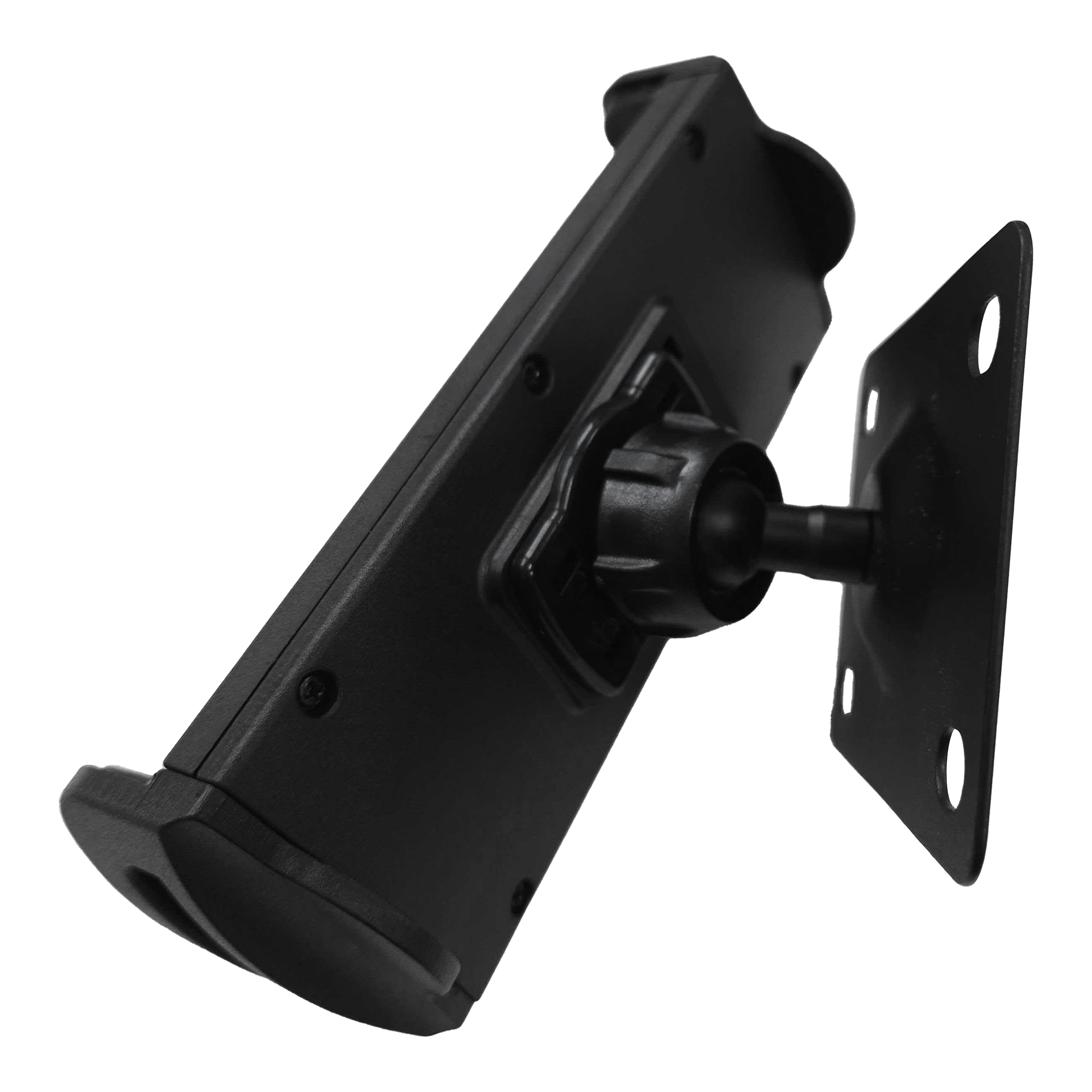 McDart TABSteady Tablet Wall Mount Die Abbildung zeigt die McDart TABSteady Tablet Wandhalterung. Sie besteht aus robustem Material und ermöglicht die sichere Befestigung eines Tablets an der Wand.