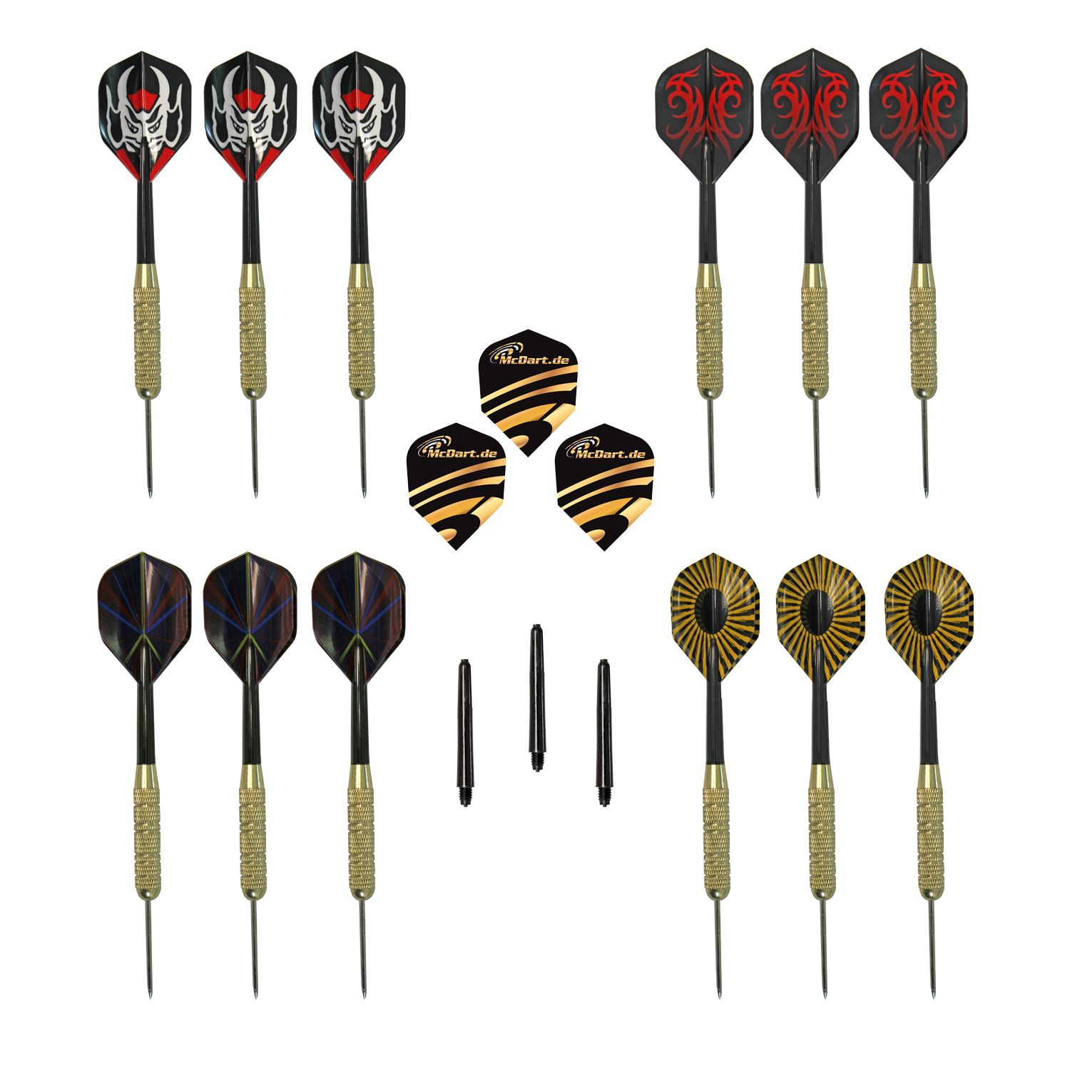 McDart Golden Star Steeldarts - 12 Darts / 18 Gramm