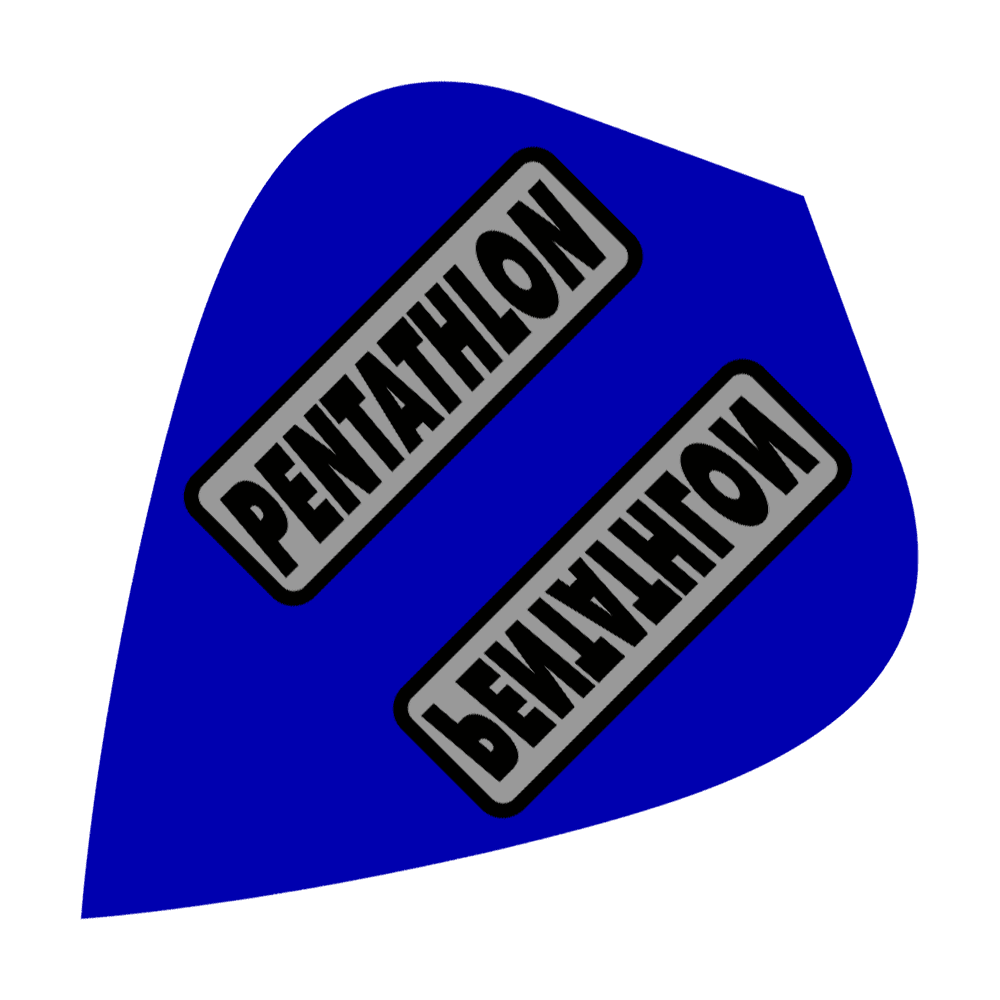 Pentathlon Kite Flights - Blue Das Bild zeigt blaue Pentathlon Kite Flights. Sie werden als Zubehör für Dartpfeile verwendet.