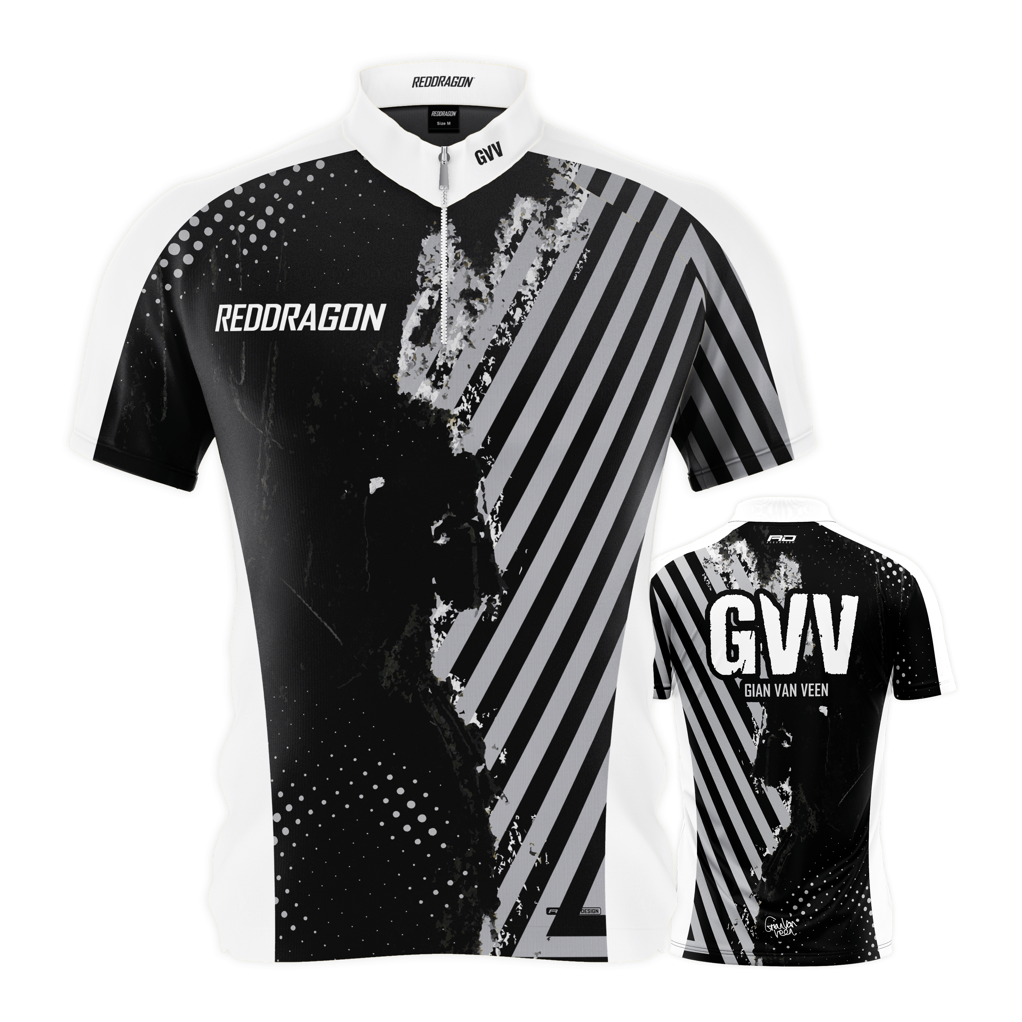 Red Dragon Gian Van Veen Limited Edition dart shirt Red Dragon Gian Van Veen Limited Edition Dartshirt wird auf dem Foto gezeigt. Es ist ein speziell entworfenes Dartshirt als Sammlerstück.