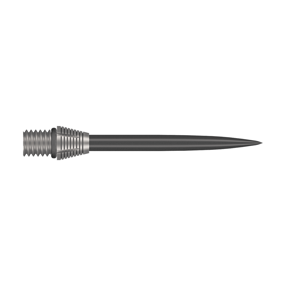 Auf diesem Bild sind die Shot Tactra Conversion Points - 34 mm zu sehen. Diese robusten Spitzen ermöglichen eine einfache Umrüstung für Dartspieler.