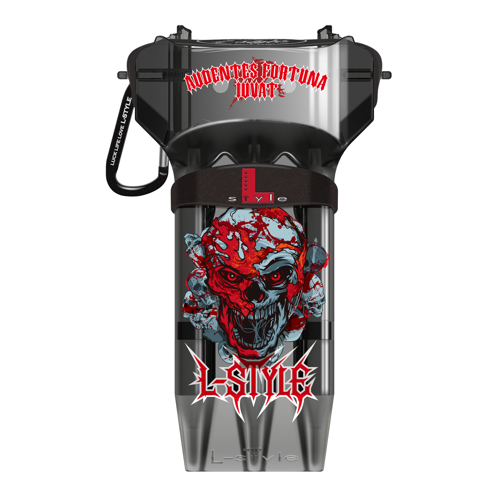 L-Style Krystal One Ryan Searle V4 Black dart case Das Bild zeigt das L-Style Krystal One Ryan Searle V4 Black Dartcase. Dieses schwarze Dartcase schützt und transportiert Darts sicher.