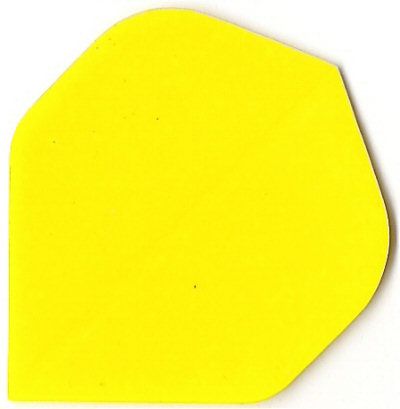 pr5 Das Bild zeigt ein einfaches, gelbes Poly-Plain Flight PR5. Die Flight hat eine glatte Oberfläche und eine leicht abgerundete Form.