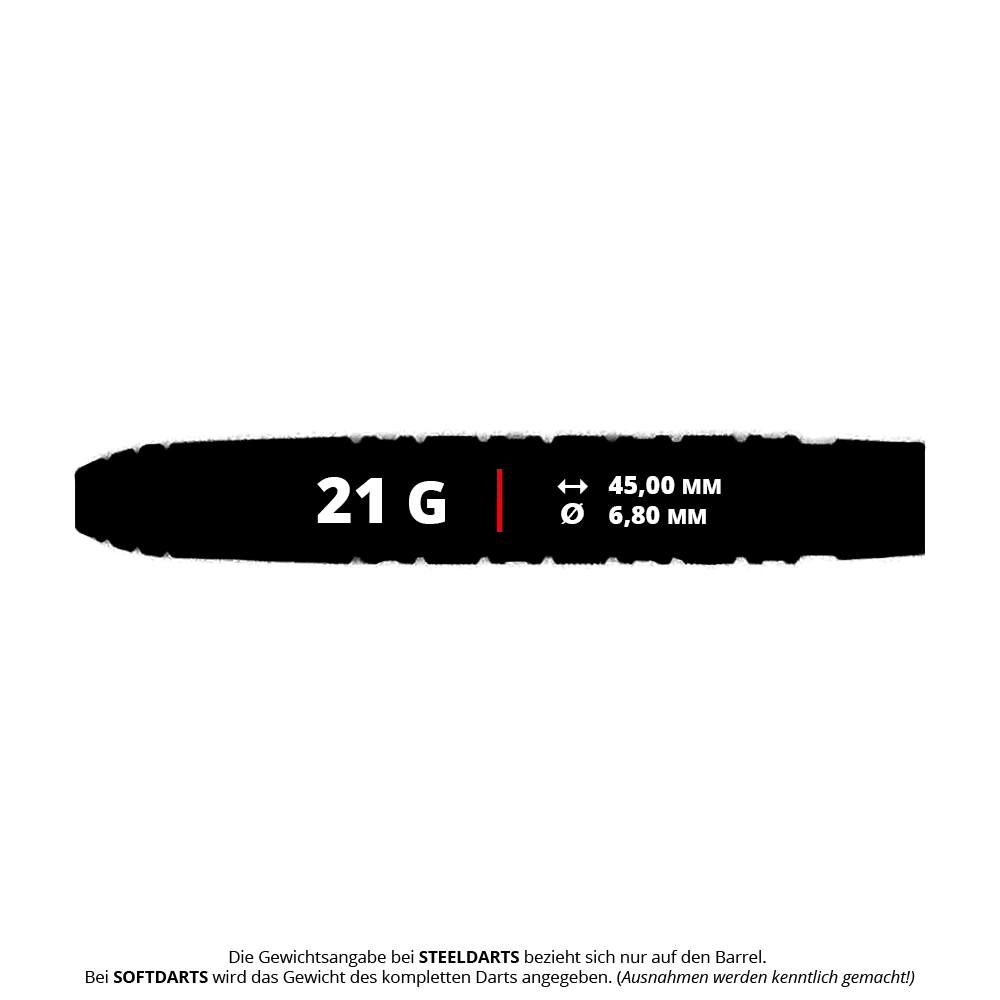 Zu sehen sind die Caliburn Wolfpack W7 Steeldarts - 21g. Diese Steeldarts sind ideal für ambitionierte Dartspieler.