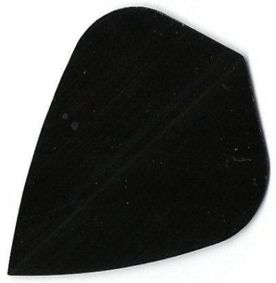 pr16 Das Bild zeigt ein schwarzes Dartflight mit schlichter, einfarbiger Oberfläche. Es handelt sich um das Produkt "Poly-Plain Flights PR16".