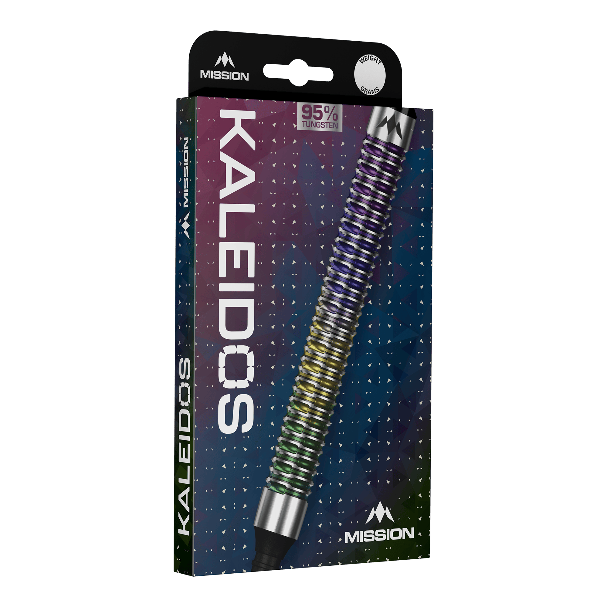 Mission Kaleidos soft darts - 19g Mission Kaleidos Softdarts - 19g sind auf diesem Bild abgebildet. Diese Darts bieten eine gute Kontrolle beim Werfen.