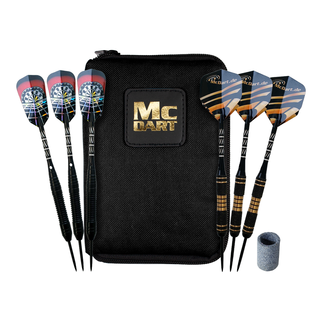 McDart Tasche mit 6 Steeldarts und Zubehör