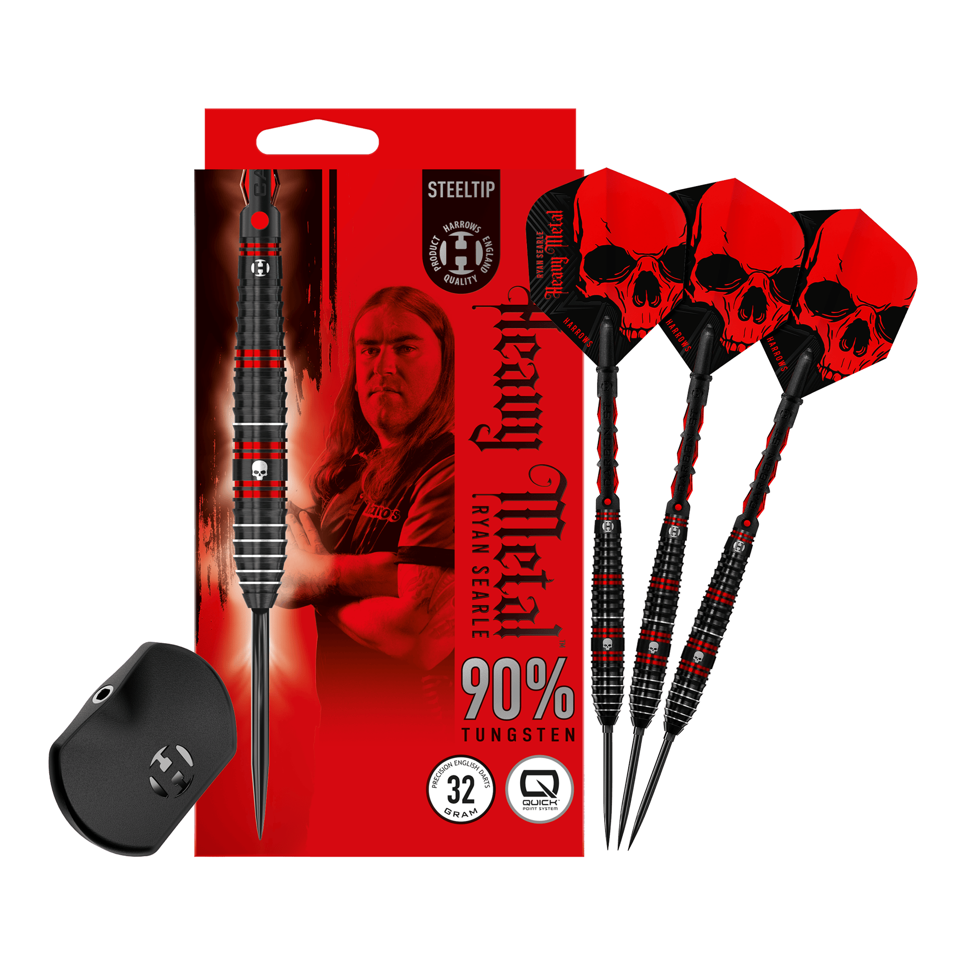 Harrows Ryan Searle 90% Steeldarts Quick Point Steeldarts Abgebildet ist ein Harrows Ryan Searle 90% Steeldarts Quick Point Steeldart. Es handelt sich um einen hochwertigen Steeldart.
