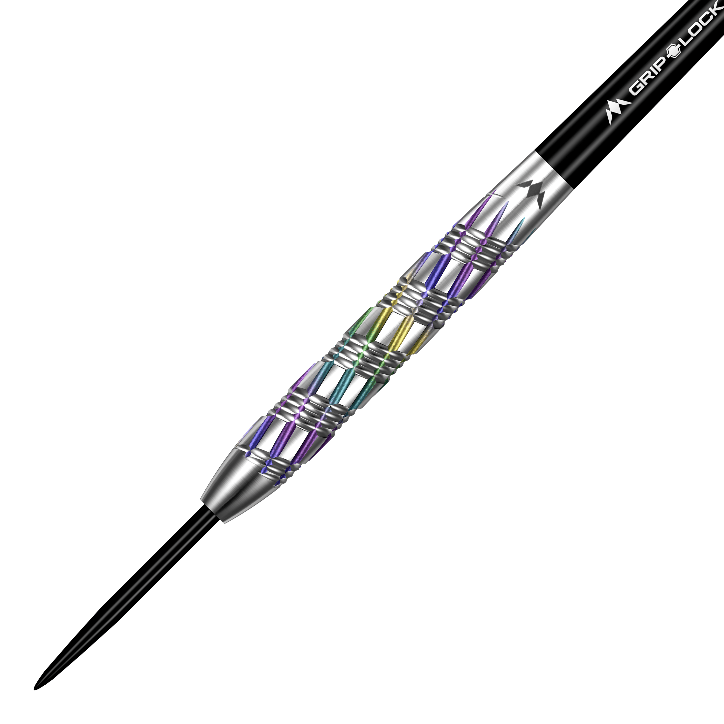 Mission Shuriken Steel Darts Mission Shuriken Steeldarts sind präzise gefertigte Steeldarts. Das Bild zeigt die spezielle Form und das Design dieses Pfeils.