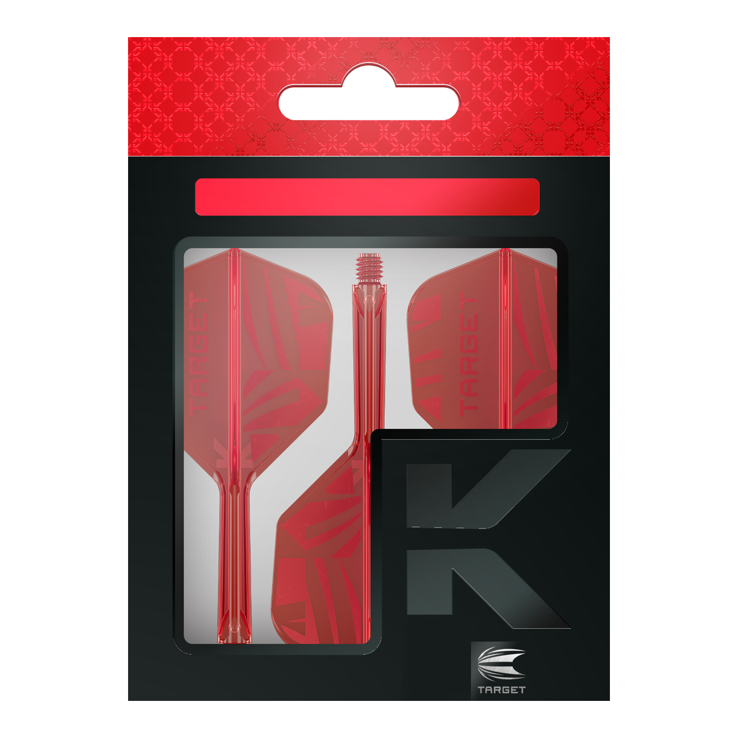 Target K-Flex Red No6 Flights Hier sind die Target K-Flex Red No6 Flights abgebildet. Die Flights sind rot und speziell für Dartpfeile entworfen.